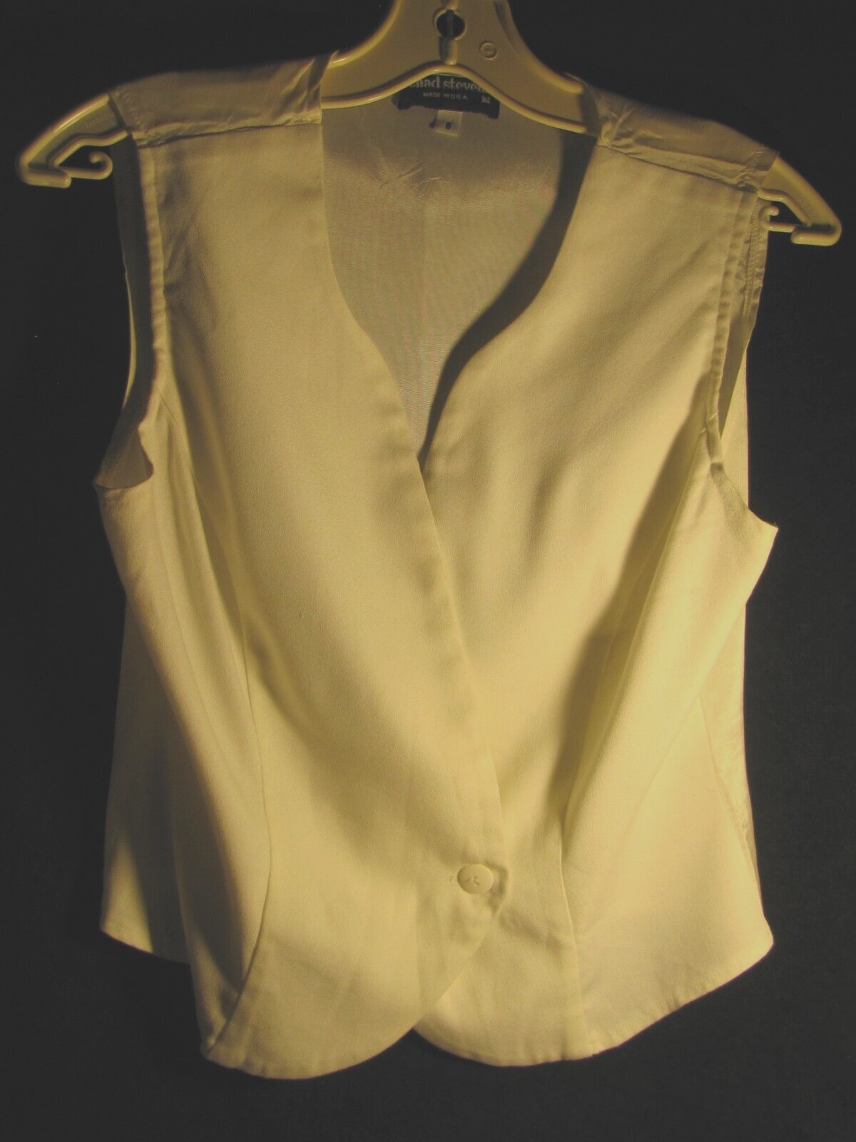 VINTAGE women’s dress vest by Chad Stevens SZ 8 Ivory/cream MADE IN USA