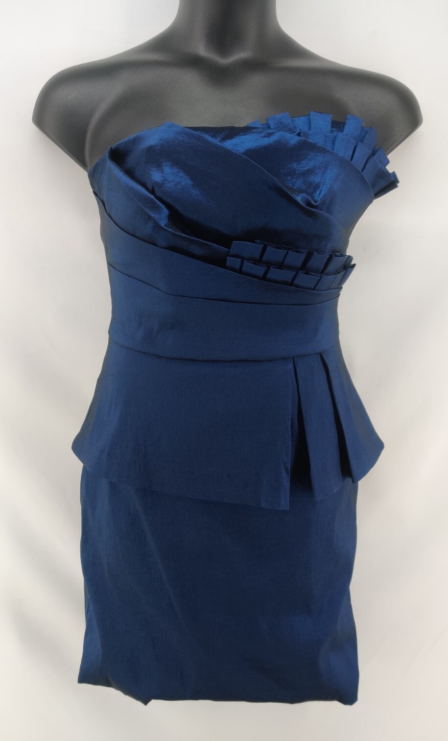 Vintage Diana Blue Metallic Strapless Party / Prom Dress Size XL (Runs Small)