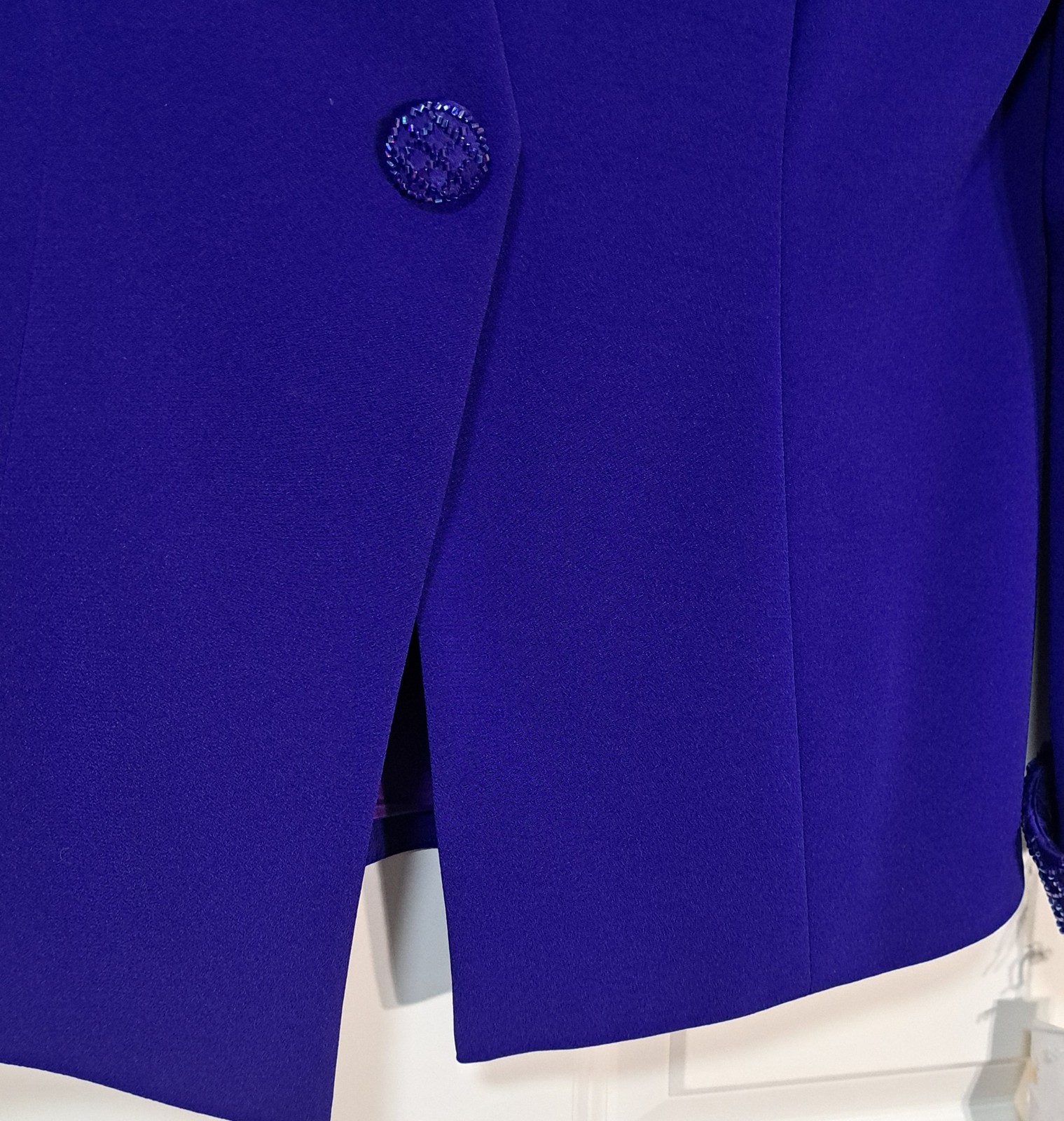 DAYMOR COUTURE by MERCEDES FERRIERA Royal Blue Evening Suit w/ Beaded Accents 12