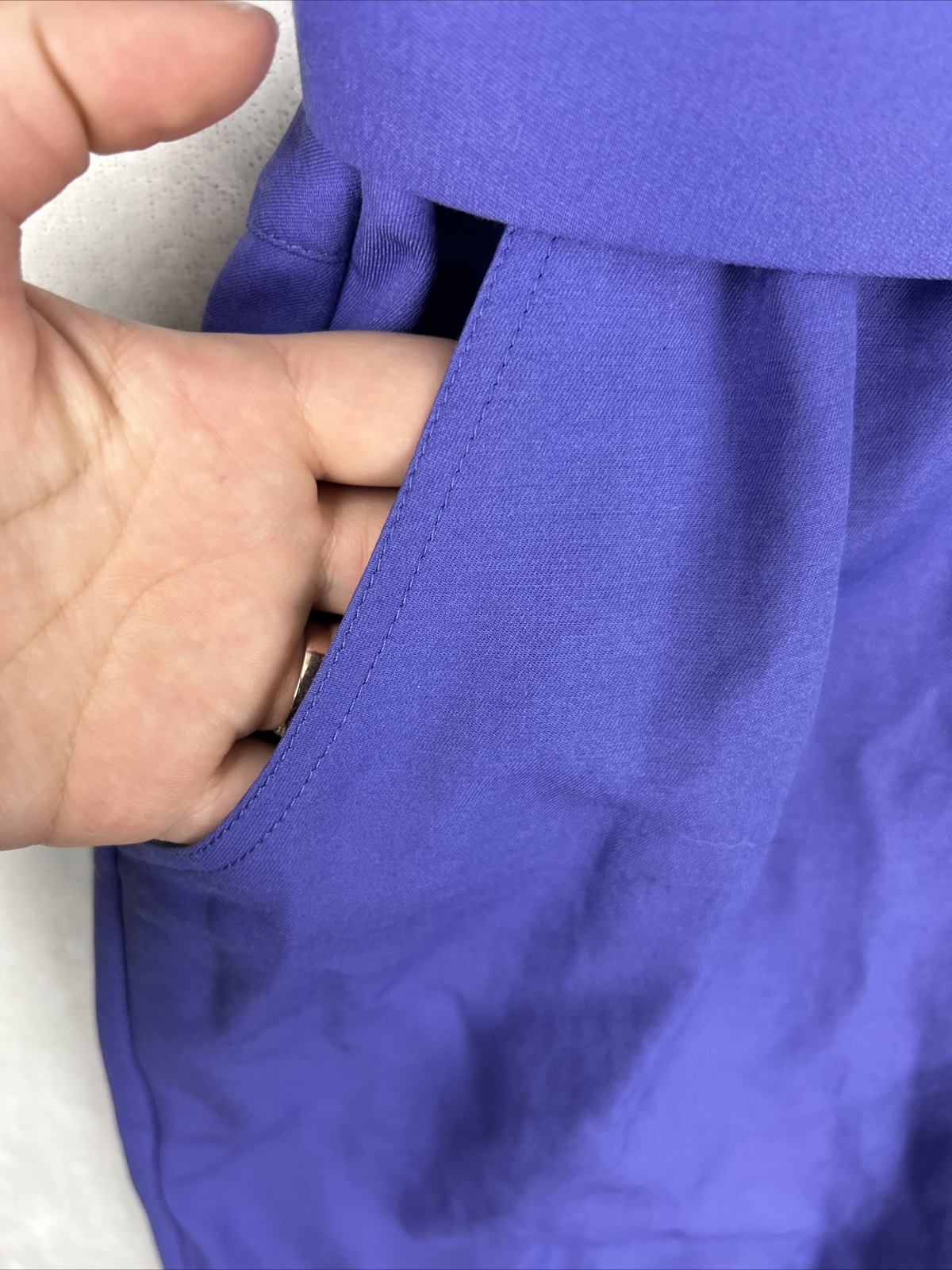 Vintage 80s Joseph Ribkoff Purple Dress Suit One Piece With Belt Button Up Skirt