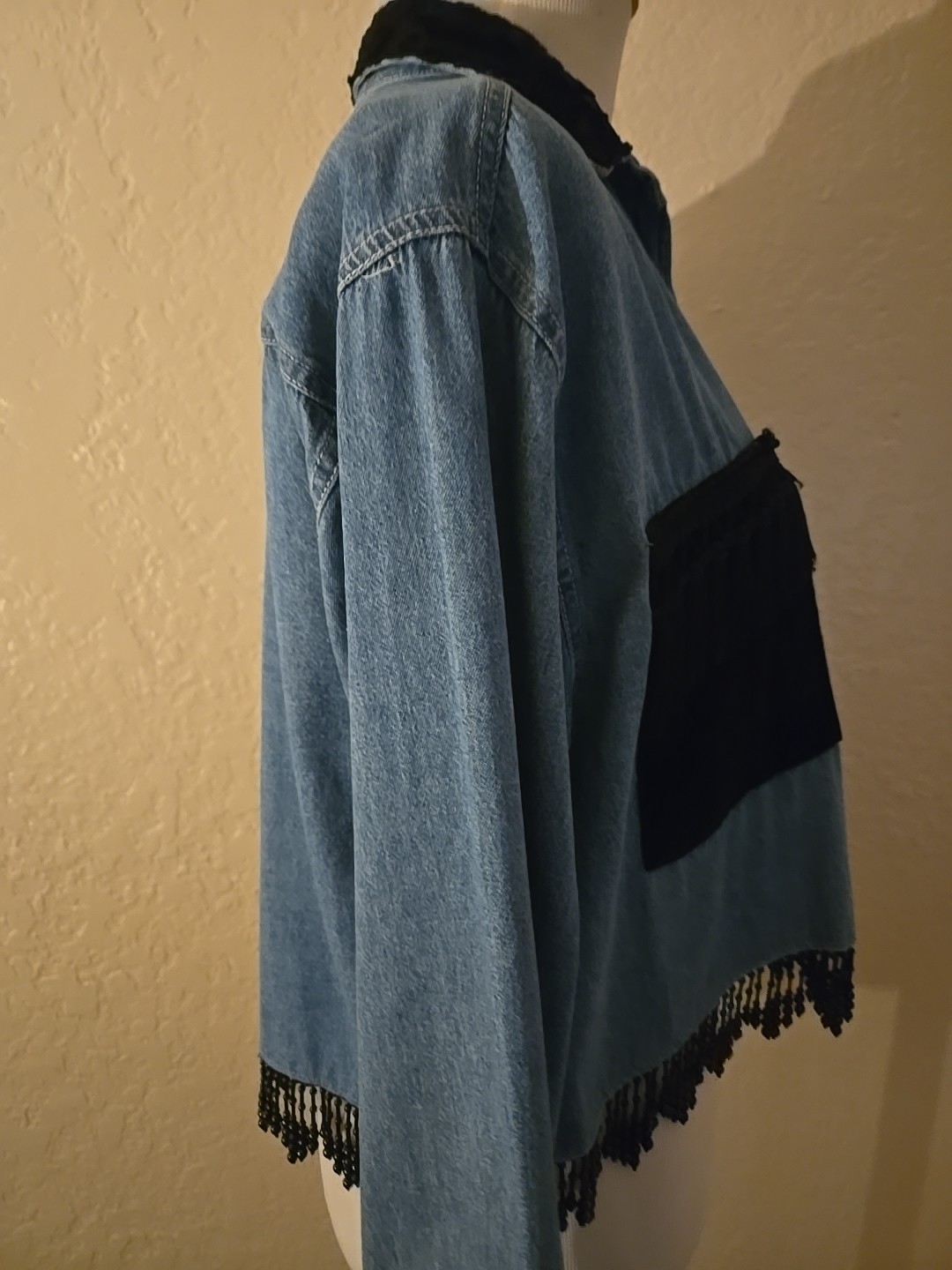 Great Aunt Nina Button Up Custom Made Boutique Fringe Shirt Blouse