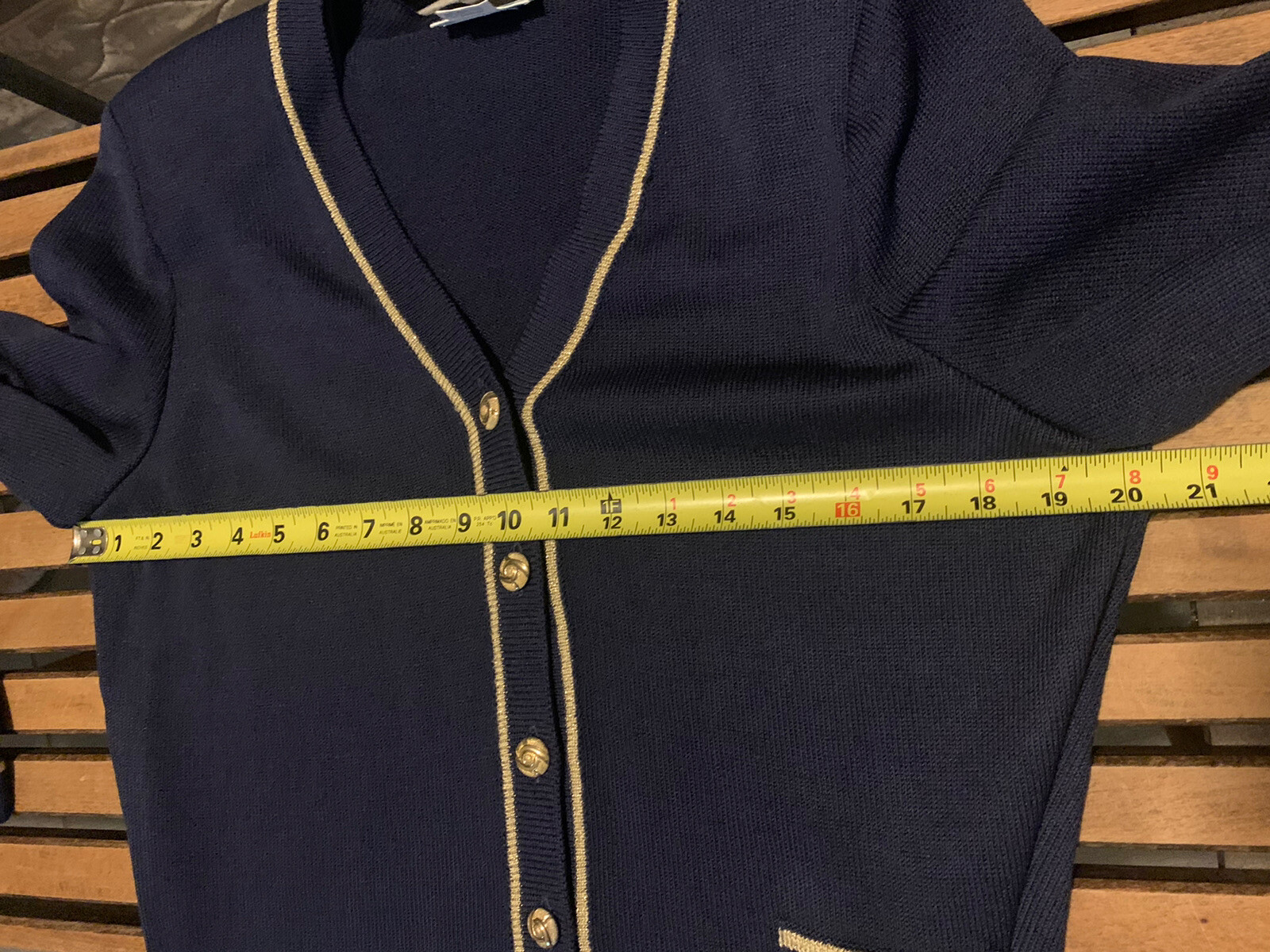 Patchington Vintage Women’s Navy button Up Sailor Look cardigan Size M