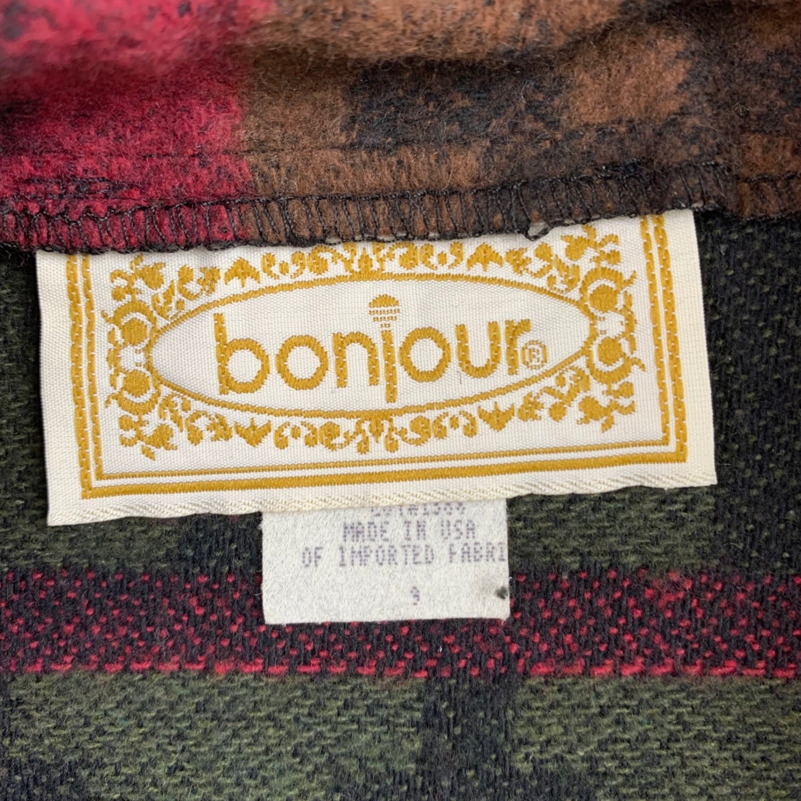 Bonjour Vintage Southwestern Knit Maxi Skirt Multicolor Geometric Made in USA 9