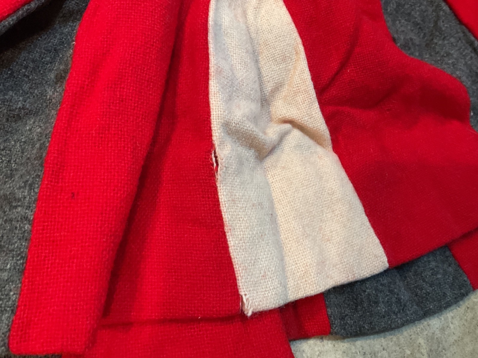 VTG Cheerleader Wool Pleated Cheer Skirt Red, Grey ,White 24” Waist