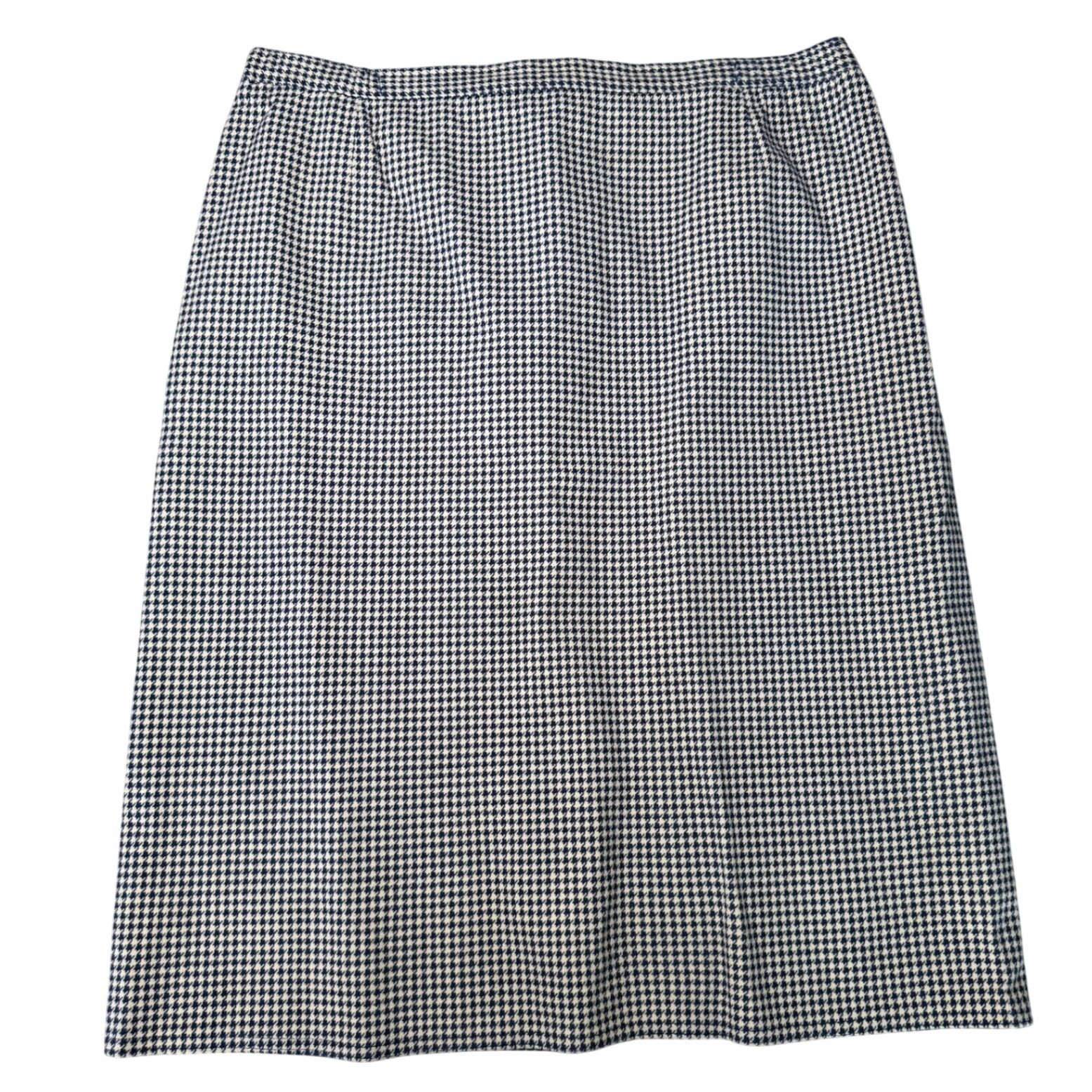 Vintage Count Romi Navy Houndstooth Pencil Skirt Made in USA Size 16 High Waist