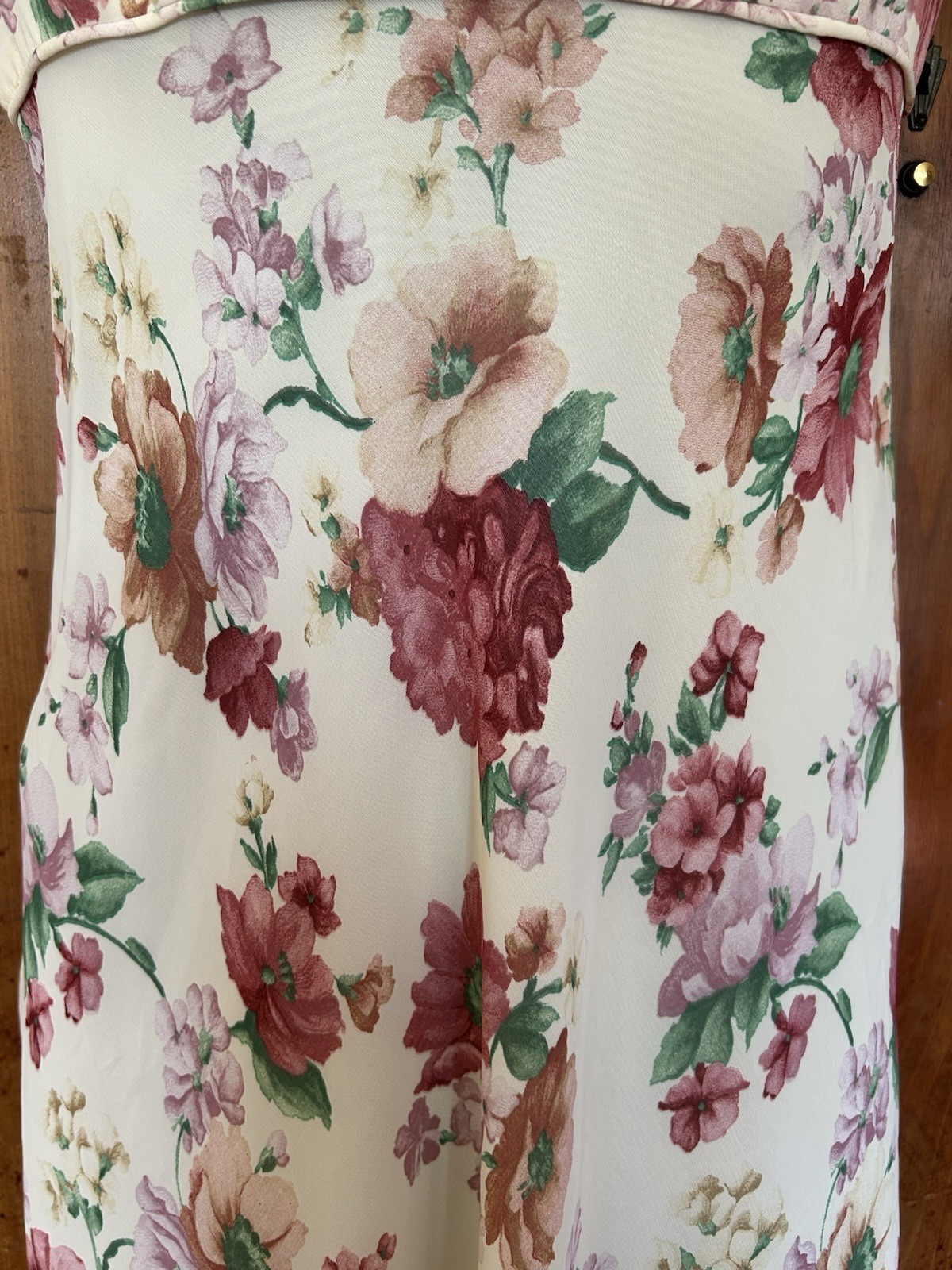 VTG 90s Donna Ricco Chiffon Floral Babydoll Midi Dress 4P Tie Back Fairy Cottage