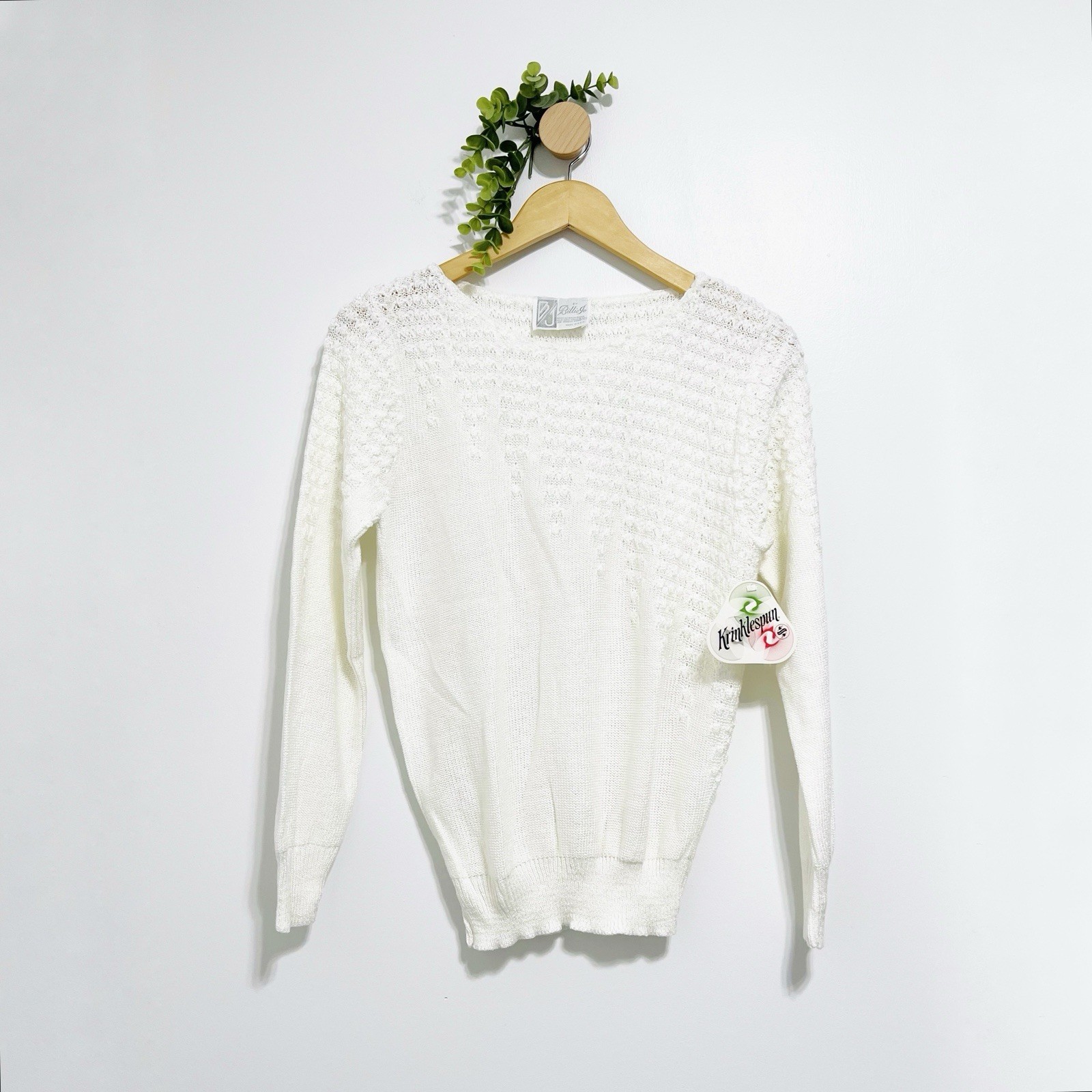 Vintage NWT Billie Jo Ivory Cottagecore Romantic Sweater Size XS/S