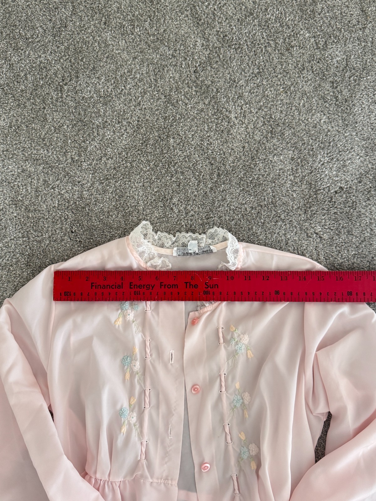 Vintage 70s 80s Corhan Noumair Pink Peignoir Set Embroidered Lace ILGWU USA S