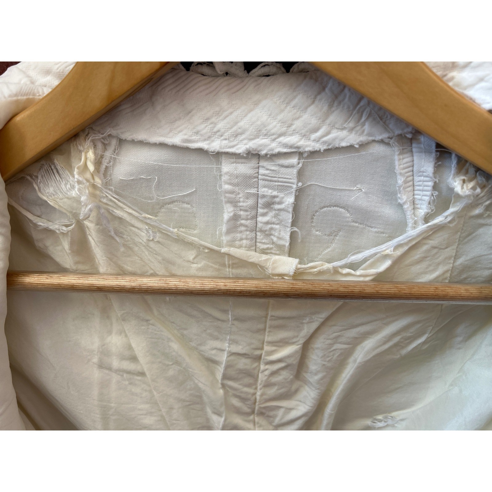 Vintage 1960s White Quilted Trapunto Soutache Long Coat Regencycore Romantic