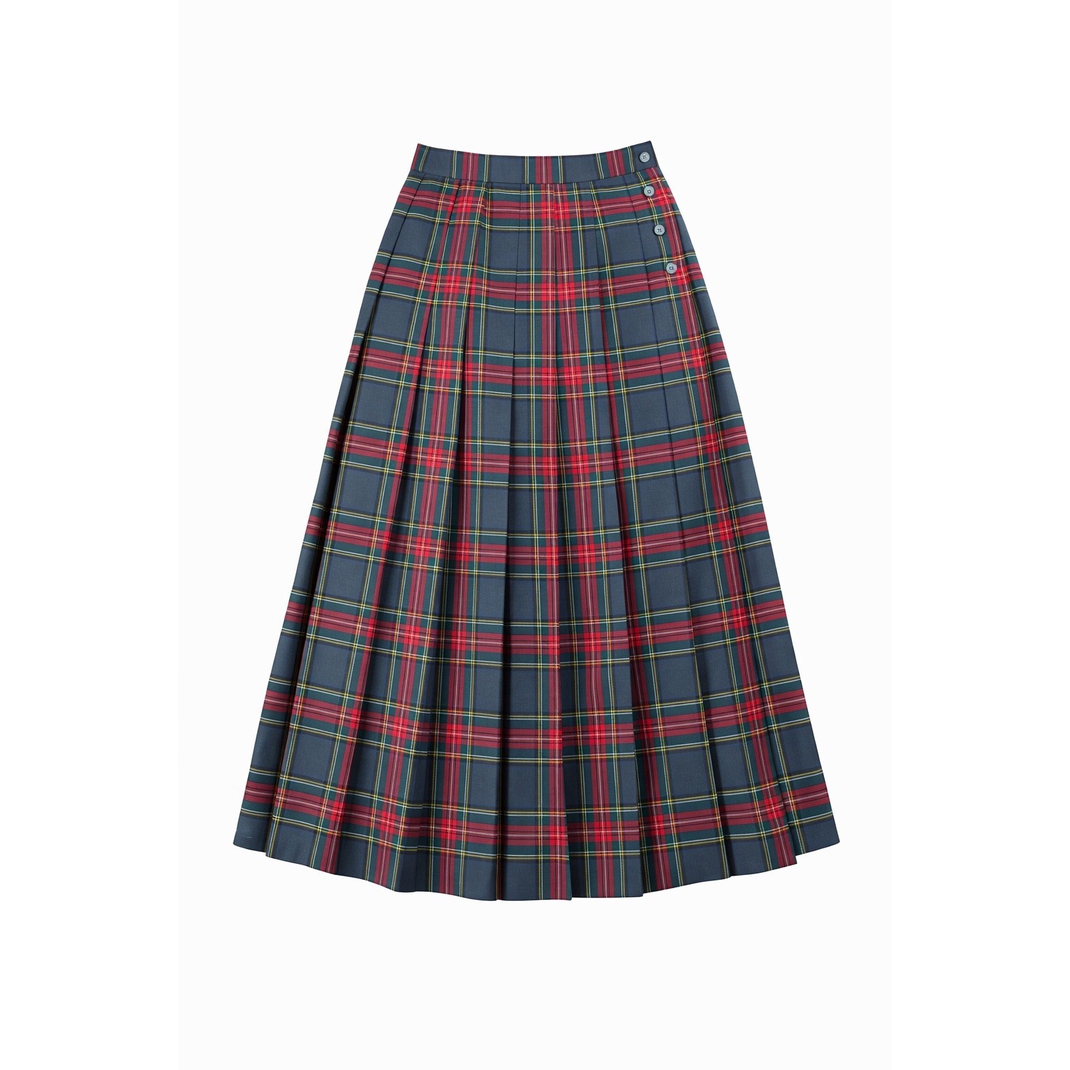 Deans of Scotland Vintage Wool Tartan Plaid Pleated Midi Skirt Red womens 6 kilt
