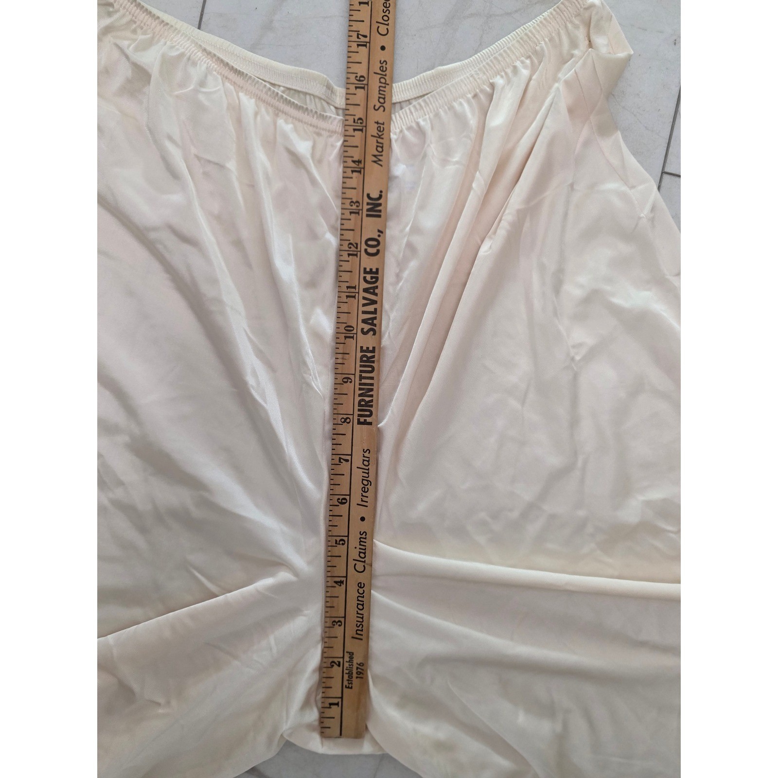 Vintage Lorraine Cream Antron III Nylon Lace Trim Culotte shorts Slip Large USA