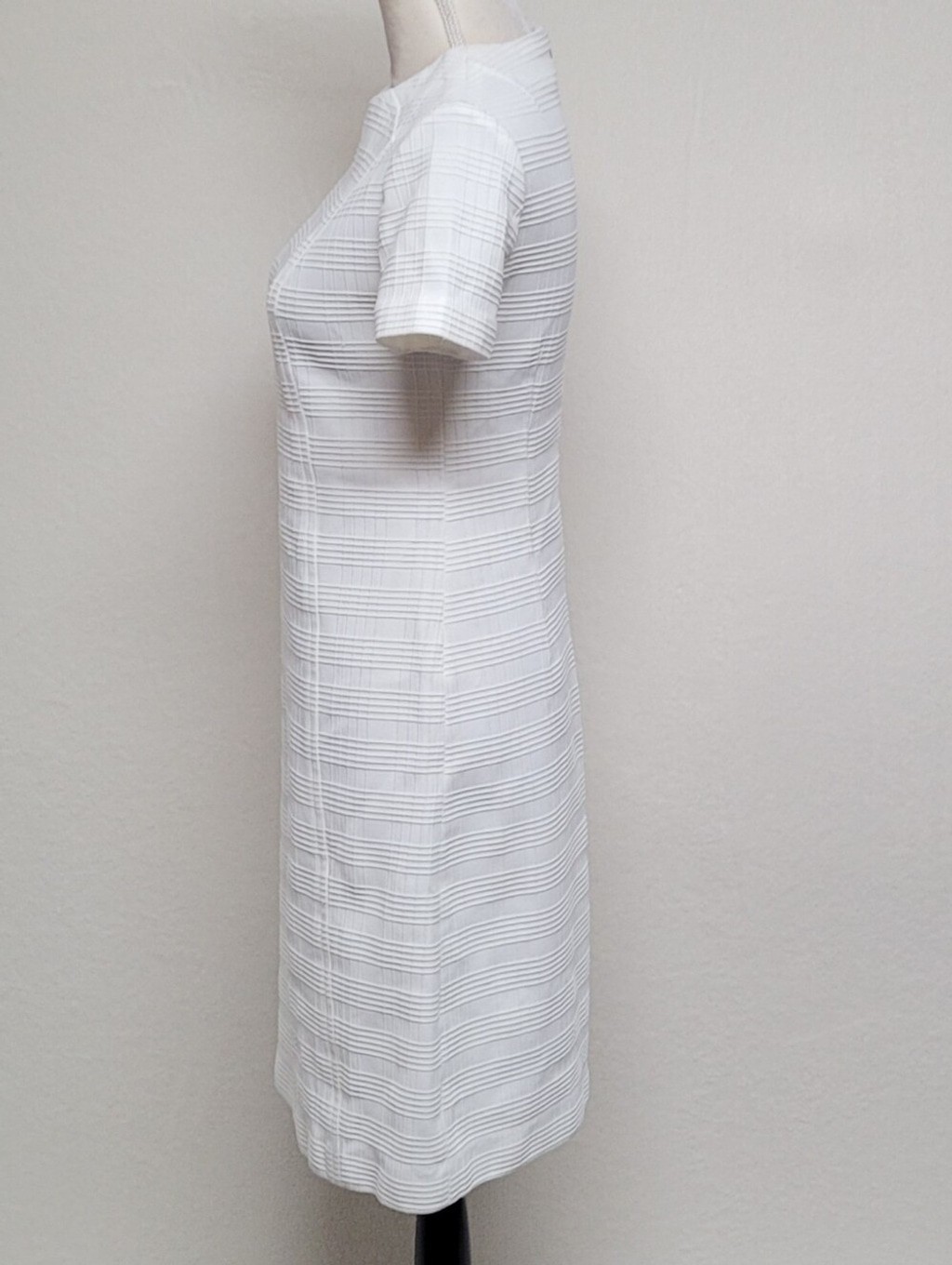 50s Vintage OOAK Handmade White Circle Embossed A-line Mod Mini Go-Go Dress