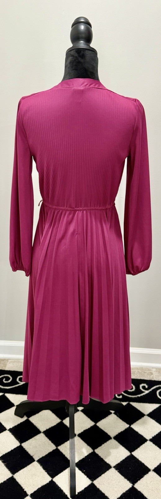 2 Vintage 1970s Women’s Purple & Gray Pleated Dresses