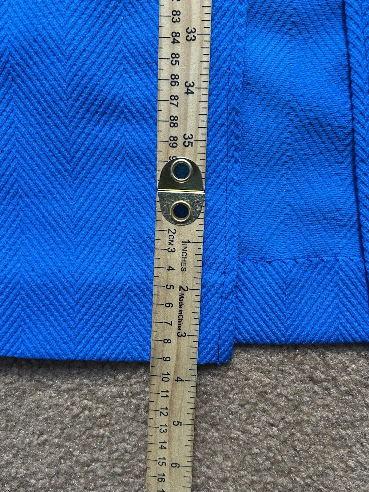 Vintage 1970s Terry Chicago Cobalt Blue Maxi Skirt Talon Zipper Herringbone M/L?