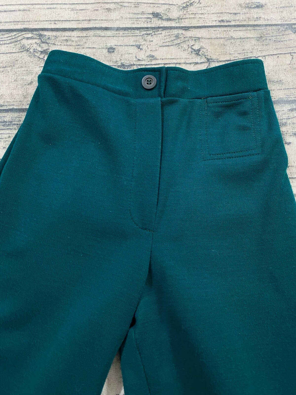 Vtg 70s Womens Size 5/6 Hippy Flare Boho Bell Bottom Pants Wide Leg Turquoise