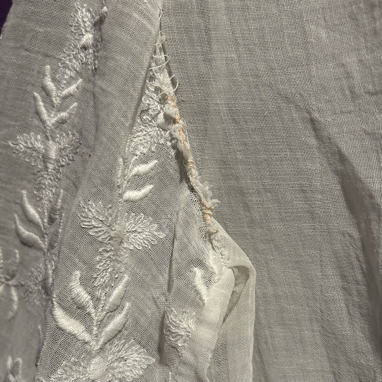 Antique Edwardian 1900s White Cotton Lawn Blouse Shirtwaist Embroidered Crochet