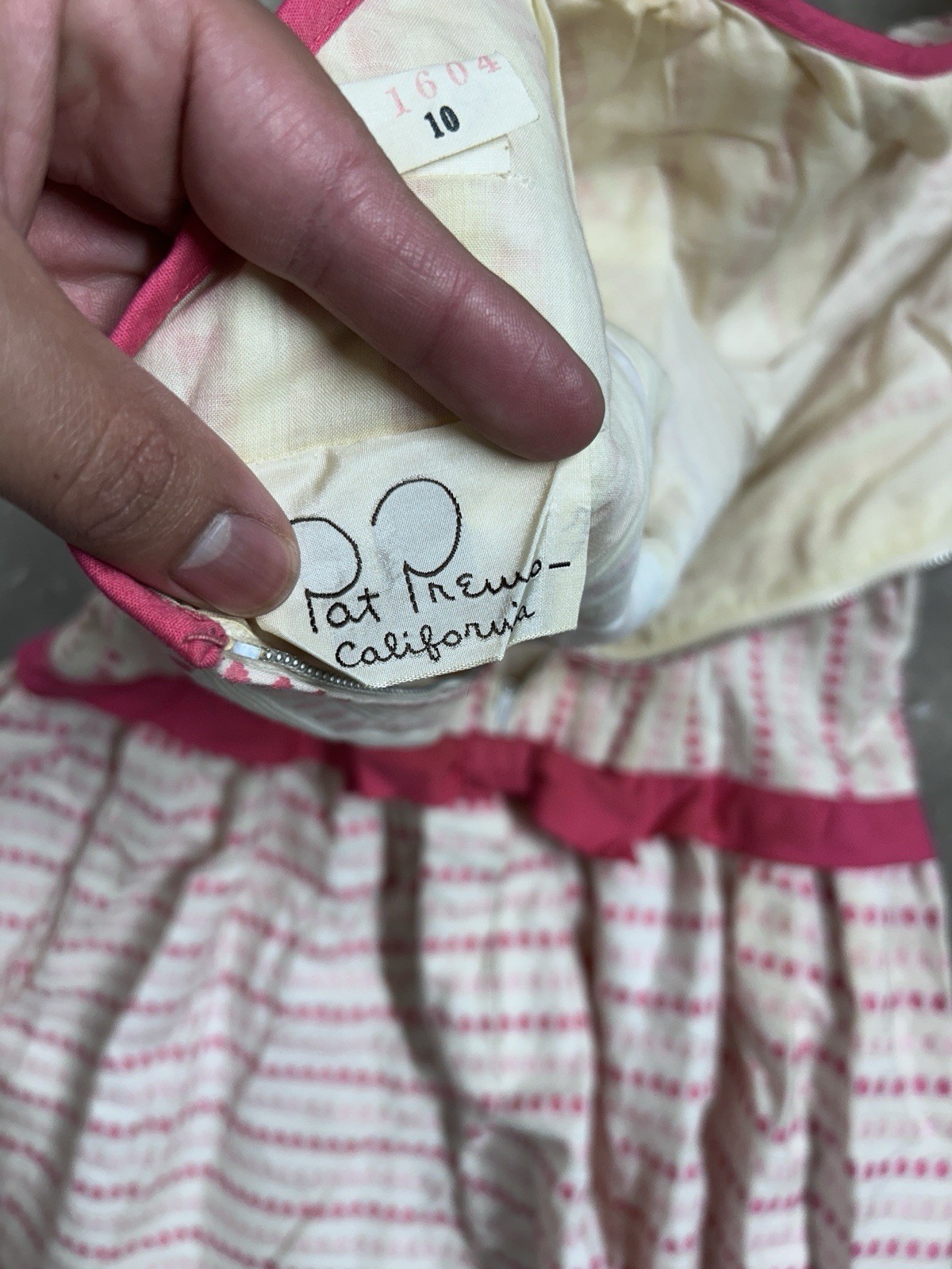 Vintage 50’s Pat Premo California Dot Cotton Dress Women’s Size 10
