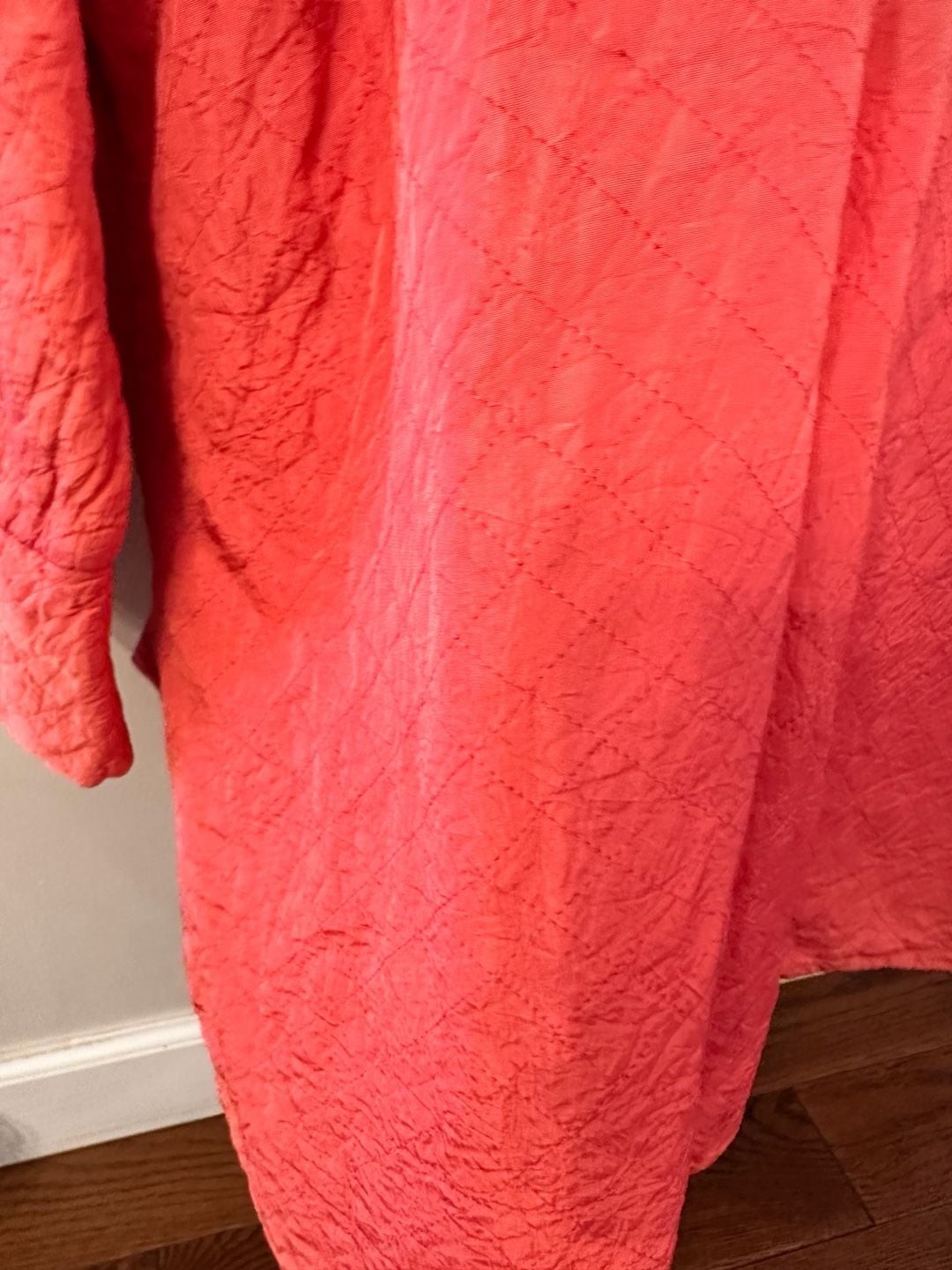 Vintage Evelyn Pearson Quilted Lounging Robe Coral