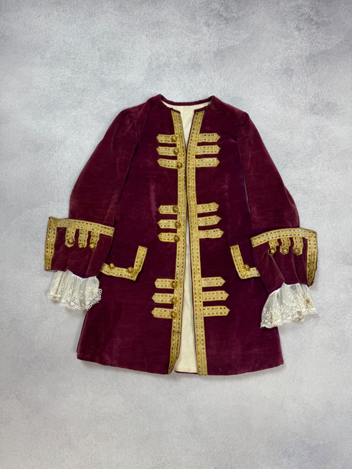 Rococo True Vintage Antique 18th Century Womens Frock Coat Jacket Red Very Rare