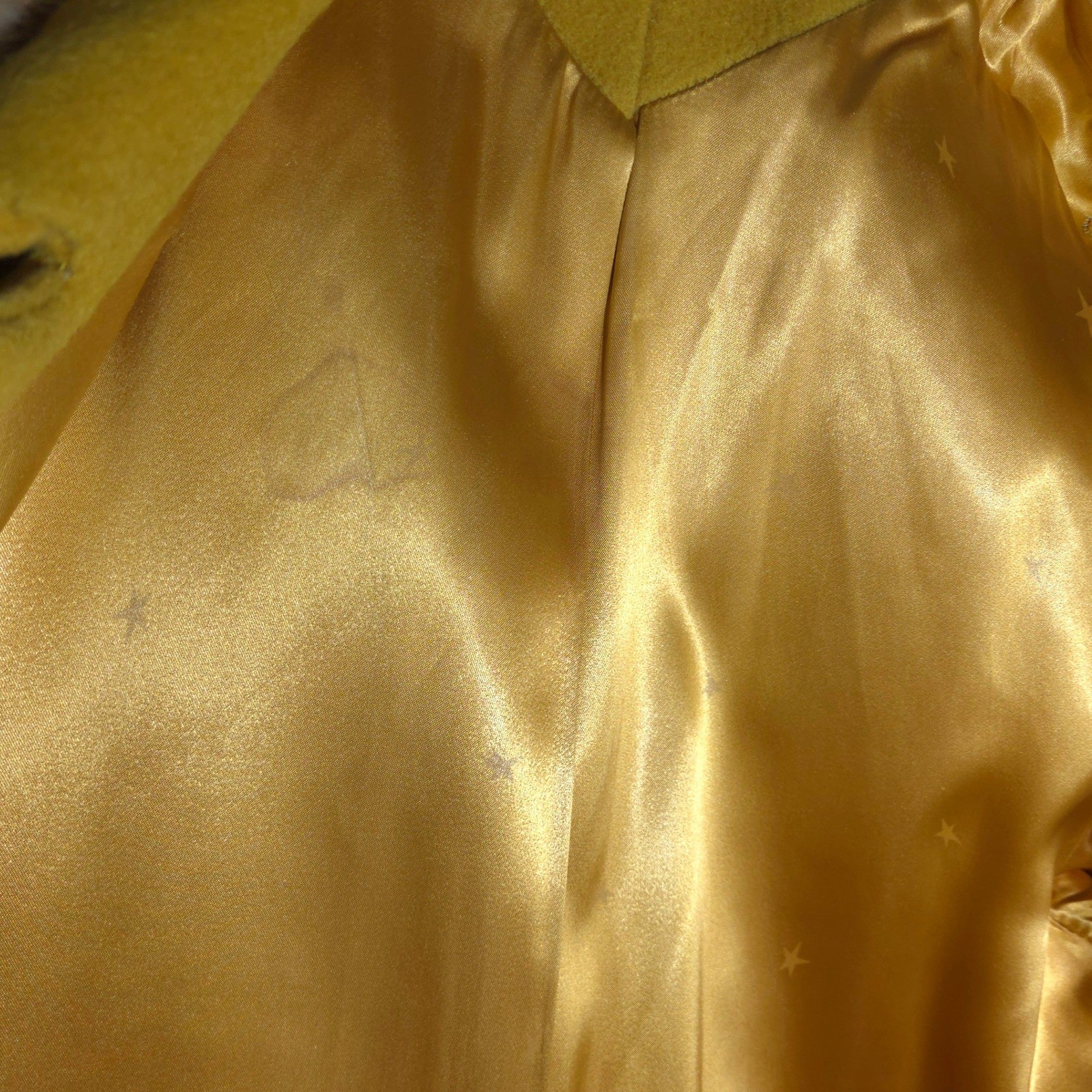 Vintage Kerrybrooke Sears Mustard Yellow Fur Collar Dble Breasted Coat 44 Chest