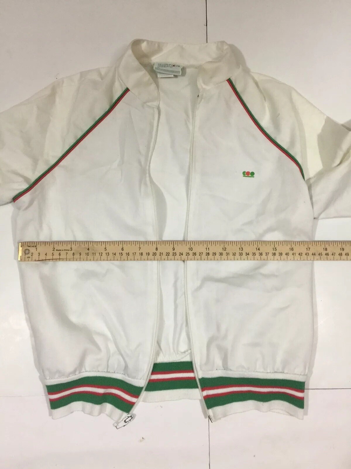 Vintage 7 UP Juniors Jacket Windbreaker Track Striped Dots Logo Feelin 7UP Sz M