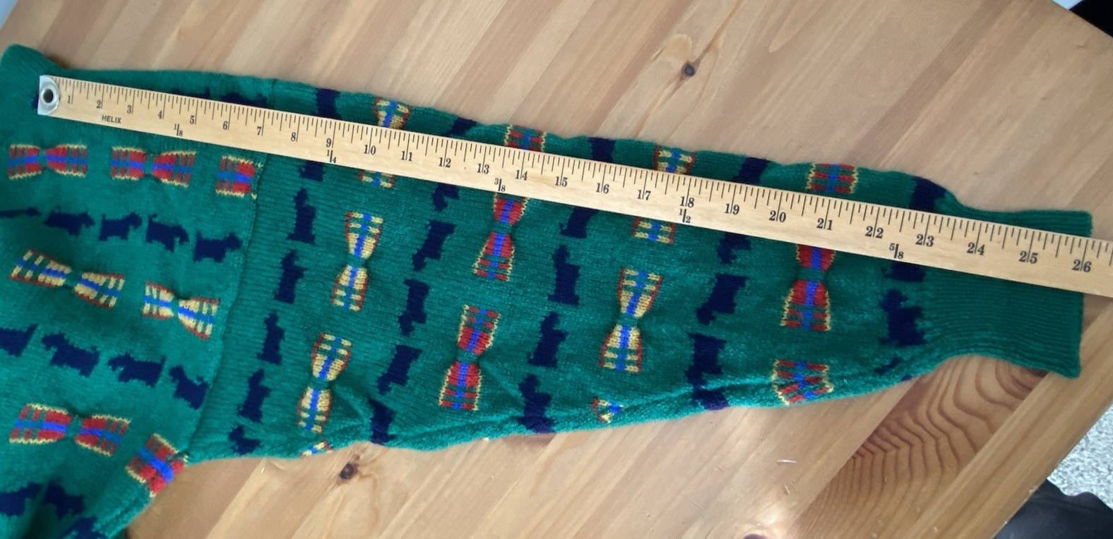 VTG 80s Scottie Dog Sweater MED Shetland Wool The Scotch House Green Plaid Bows