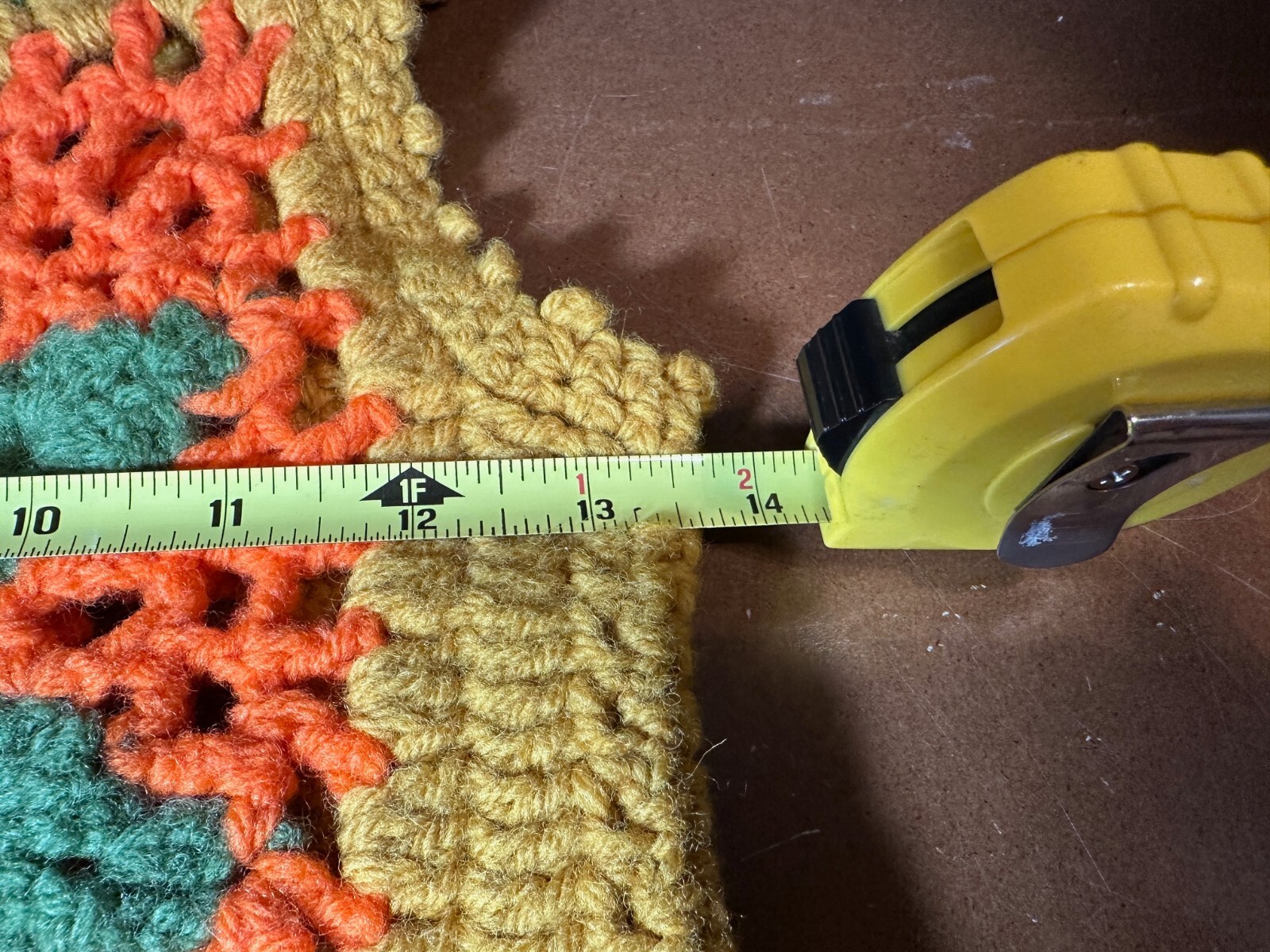 Crochet Vest vintage Handmade Granny Square Green Yellow orange size small?