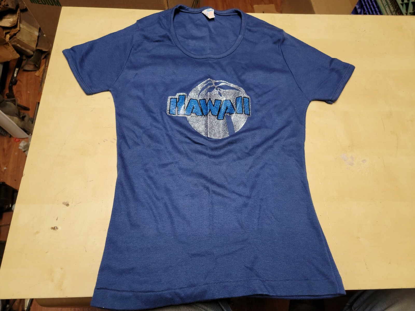 Vintage 1970s Fun-Tees Hawaii T-Shirt Womens Size Large – Blue