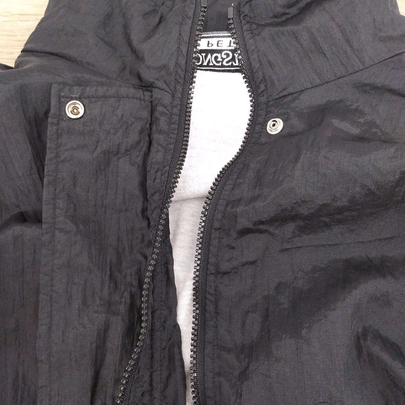 Longstreet Petite Windbreaker Jacket Womens PM Black Pink Teal Zipped Vintage