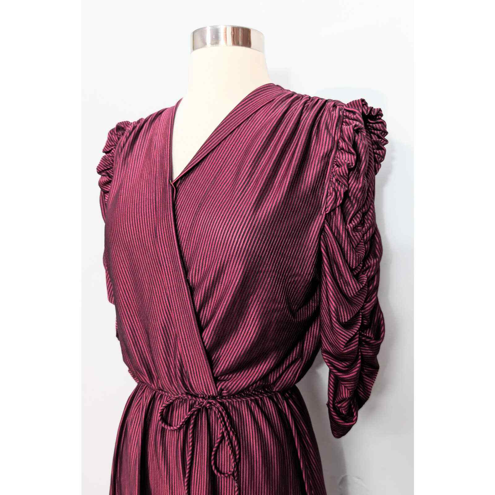 Diamond’s Run Red/Black Striped 80s Dress