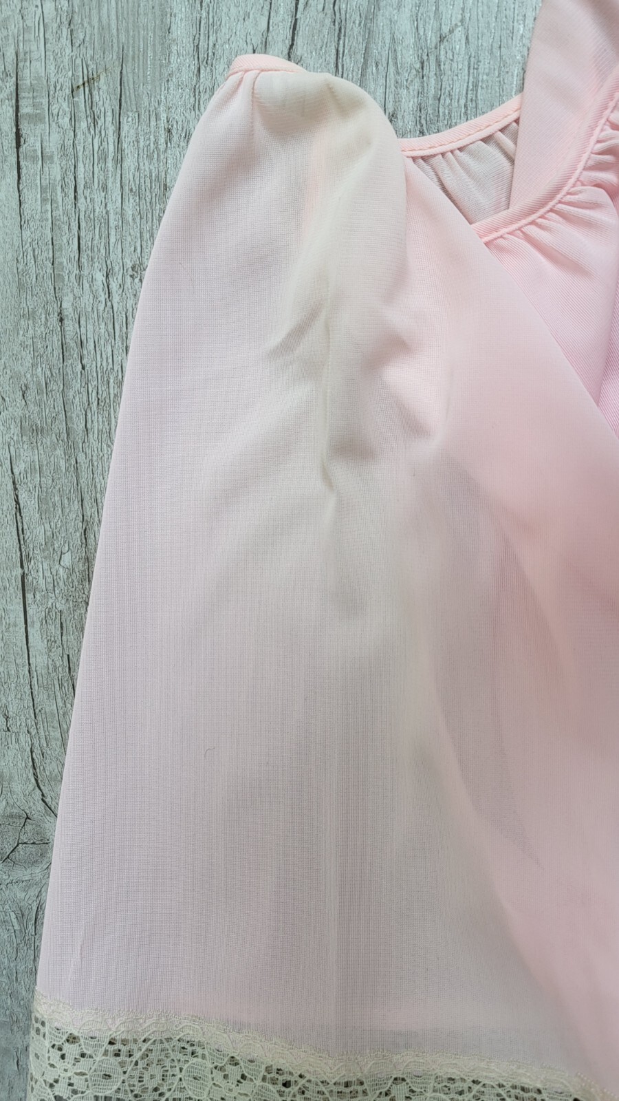 Vintage GLENCRAFT Pink Nylon Long Nightgown Nightie Lace Trim – Size M