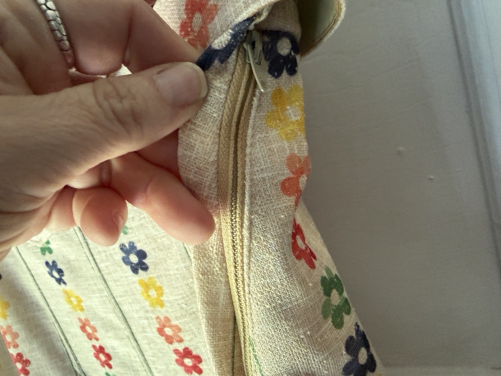 Vtg 70s Glen Of Michigan Pleated Flower Skirt Belt Small Cottagecore Boho Retro