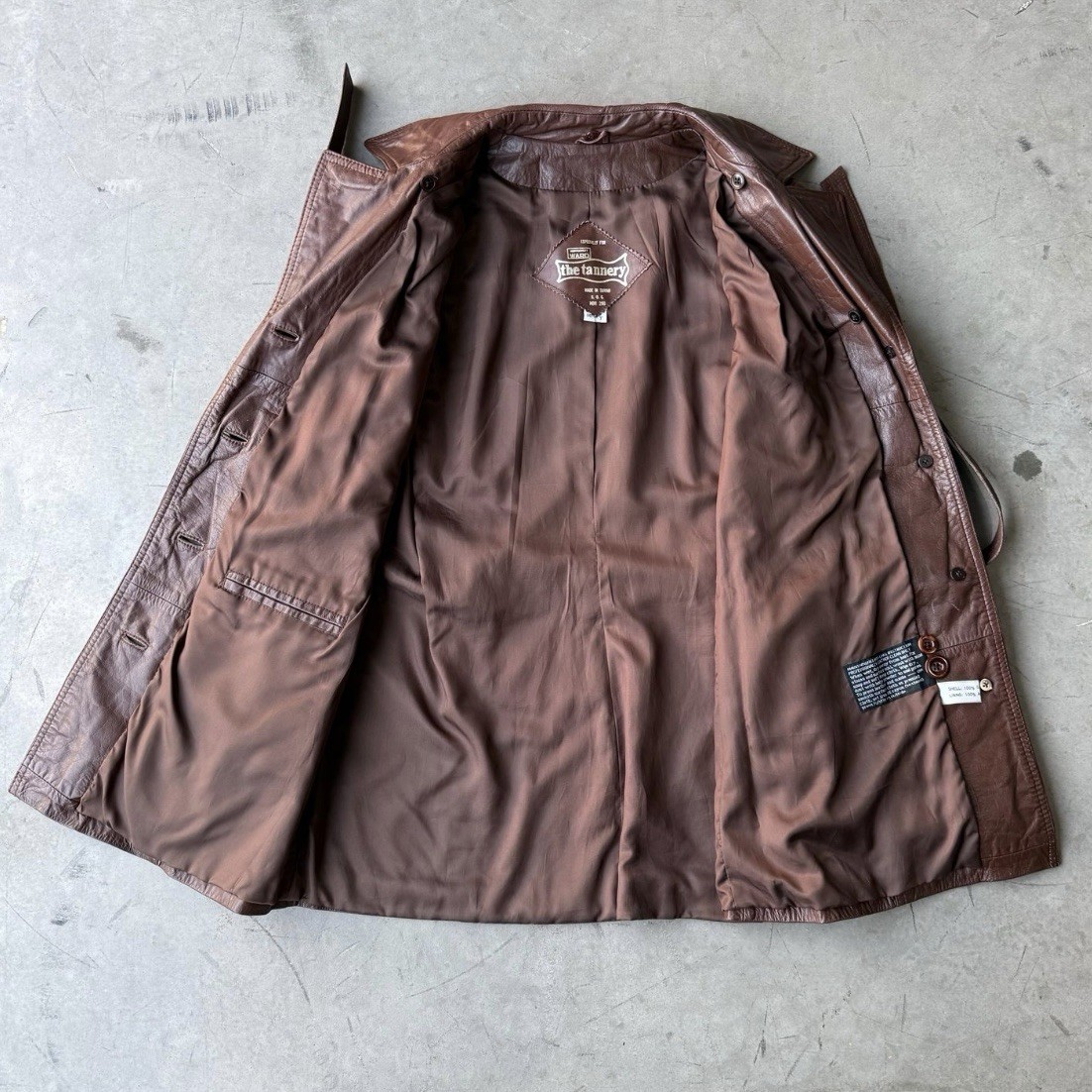The Tannery Vintage Women’s Brown Leather Belted Coat