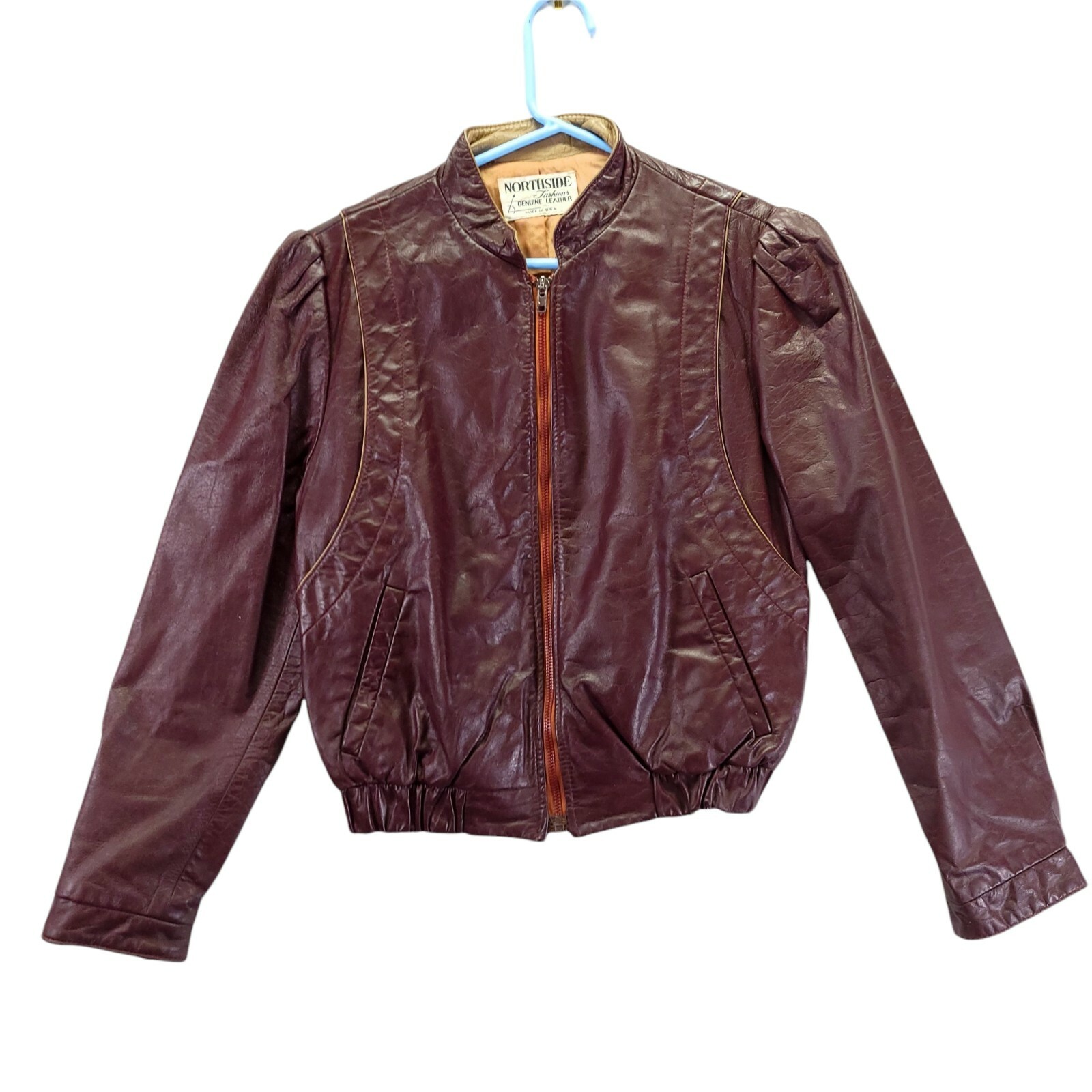 Vintage Woman’s Leather Jacket Northside Fashions USA Size 12 Maroon