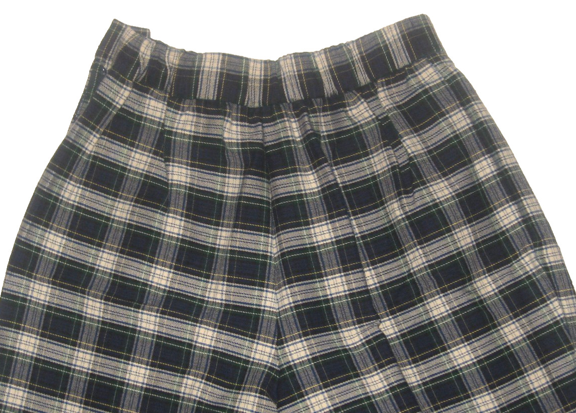 VtG 90s High-Waist COUNTERPARTS Stretch Preppy Green/Blue Plaid Stirrup Pants 10