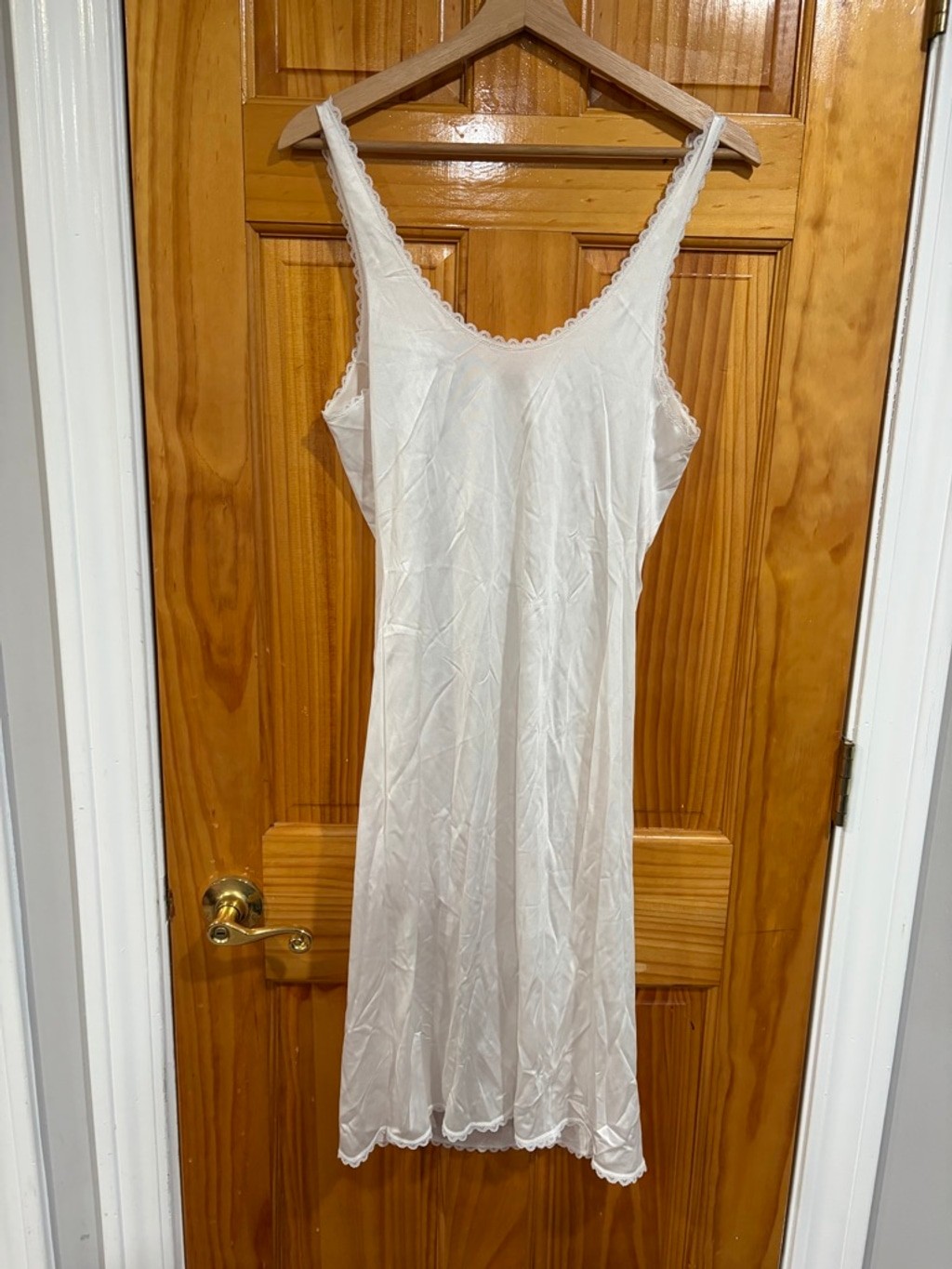 Vintage Warner’s White Bridal Slip Dress 34 Wedding Lingerie Antron Nylon USA