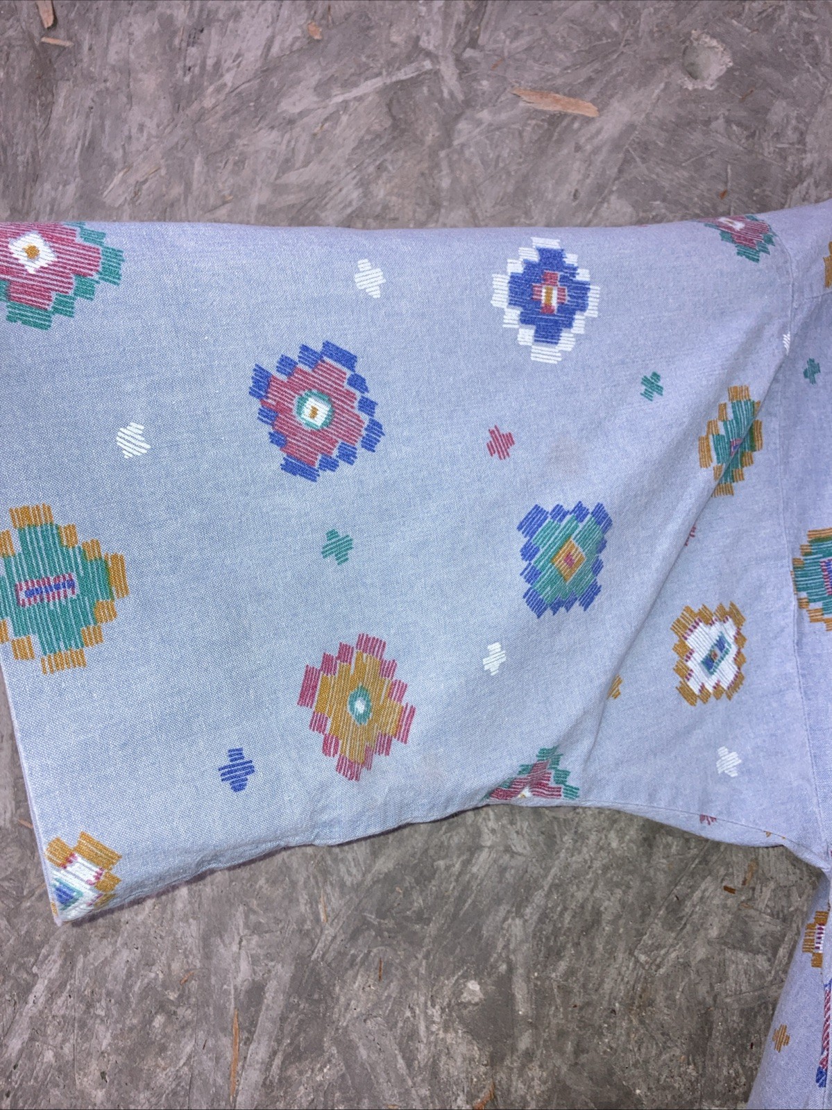 Vintage 90s Lady Diplomat Size 16 Blue Southwest Short Sleeve FAIR
