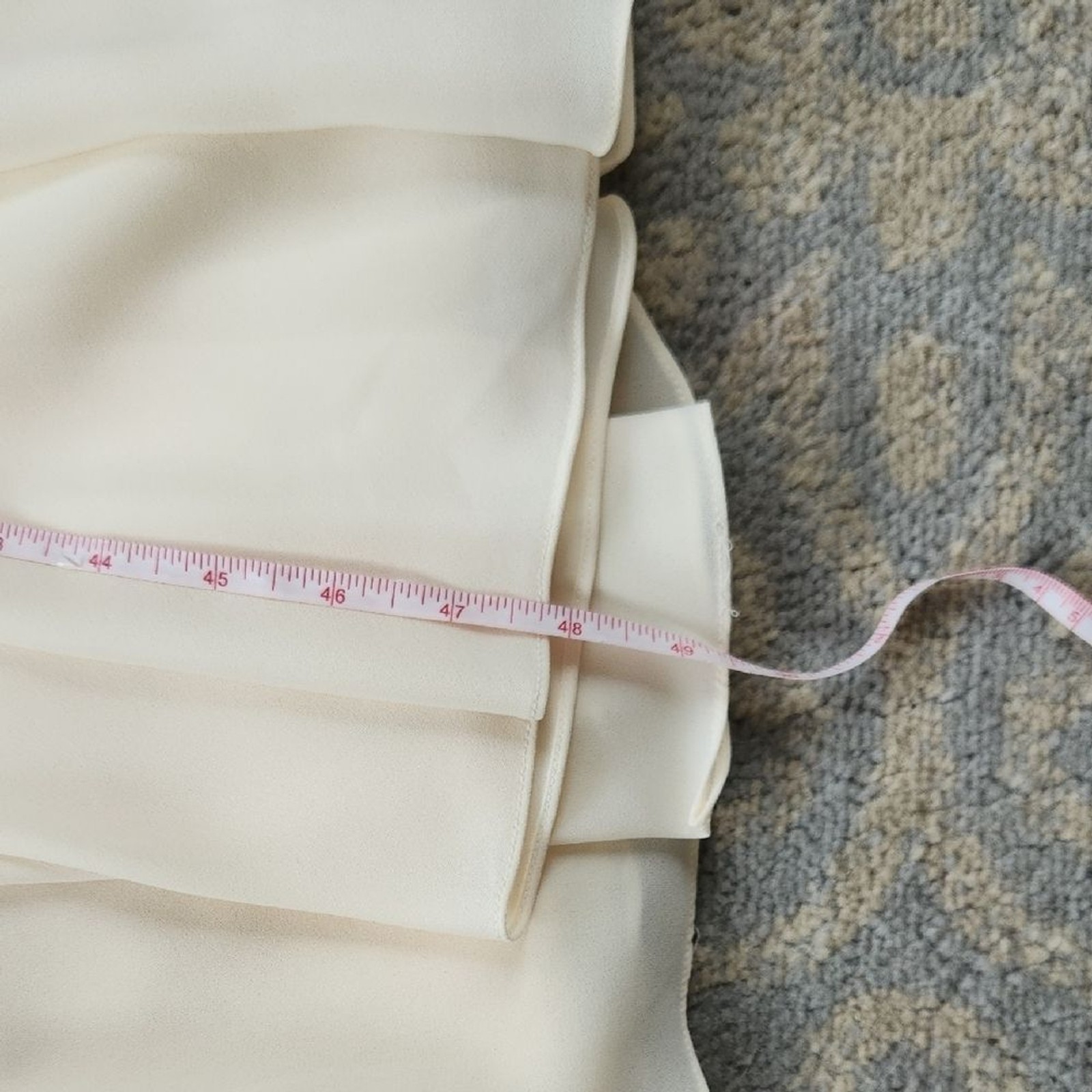 Vintage Pia Rucci Beaded Pearl Long Sleeve Midi Dress Cream 12