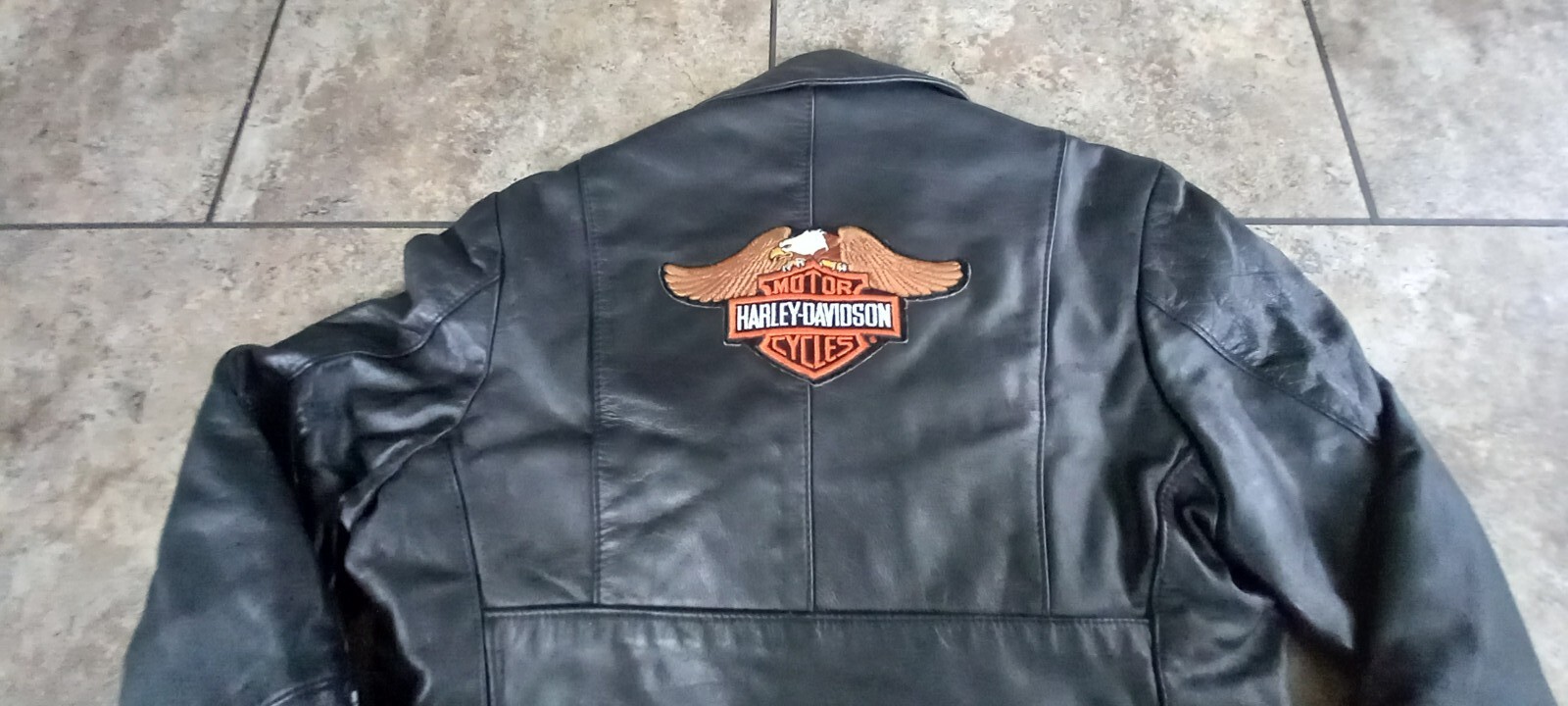Vintage Stormin Norman 80s Biker Jacket With Harley Back Patch