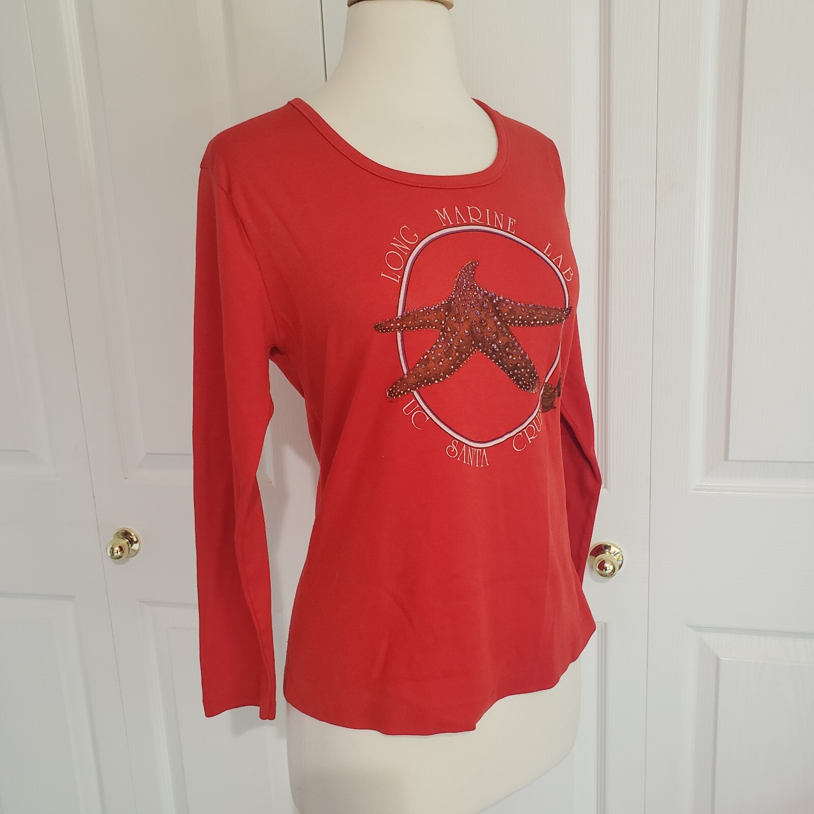 Vtg 70s Long Marine Lab UC Santa Cruz Graphic T Shirt Long Sleeve Fun-Tees XL