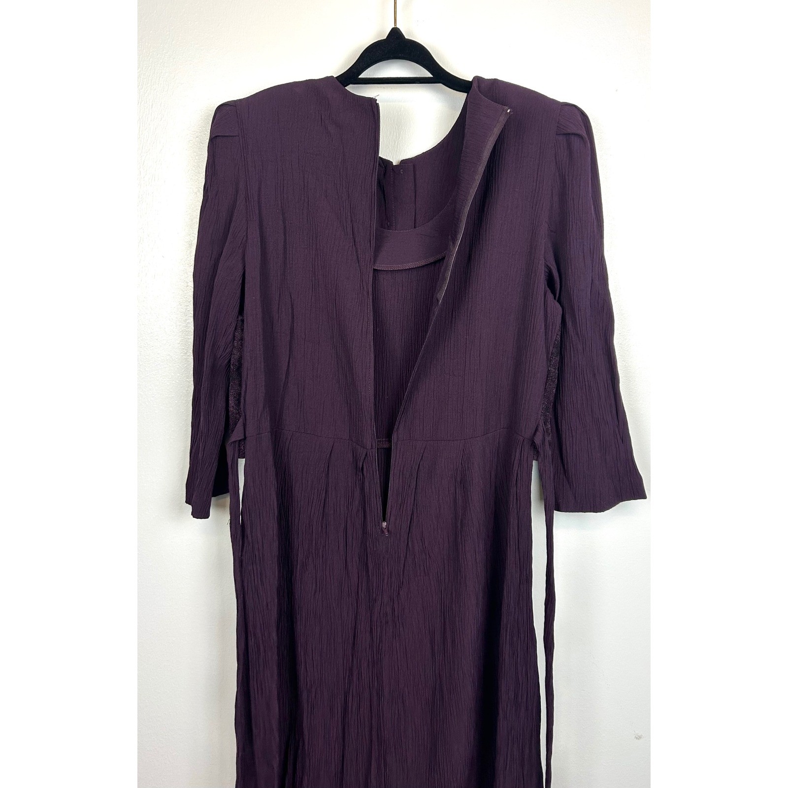 Miss Dorby Vintage 90s Purple Maxi Dress Floral Brocade Patchwork Size 12 Church
