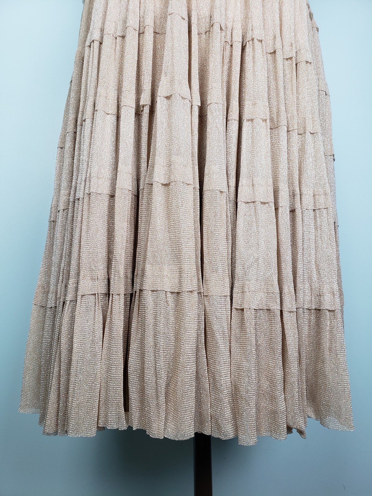 VTG Y2K Alberto Makali Skirt Women XL Midi Skirt Full Tiered Sparkly Low Waist