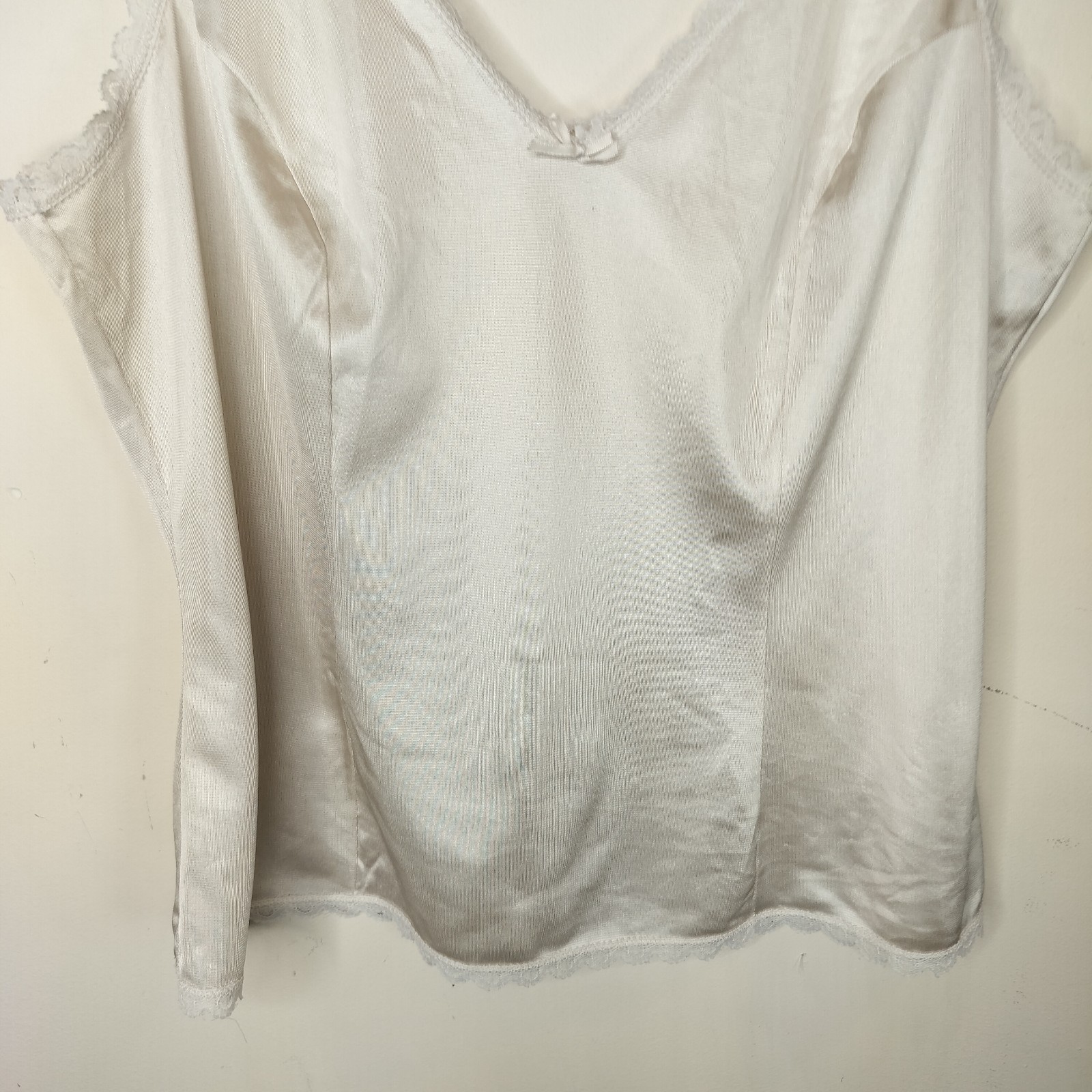 Vtg Satin Nylon Lace Camisole Tank 36 Small Warner’s Y2K Fairy Lingerie Slip