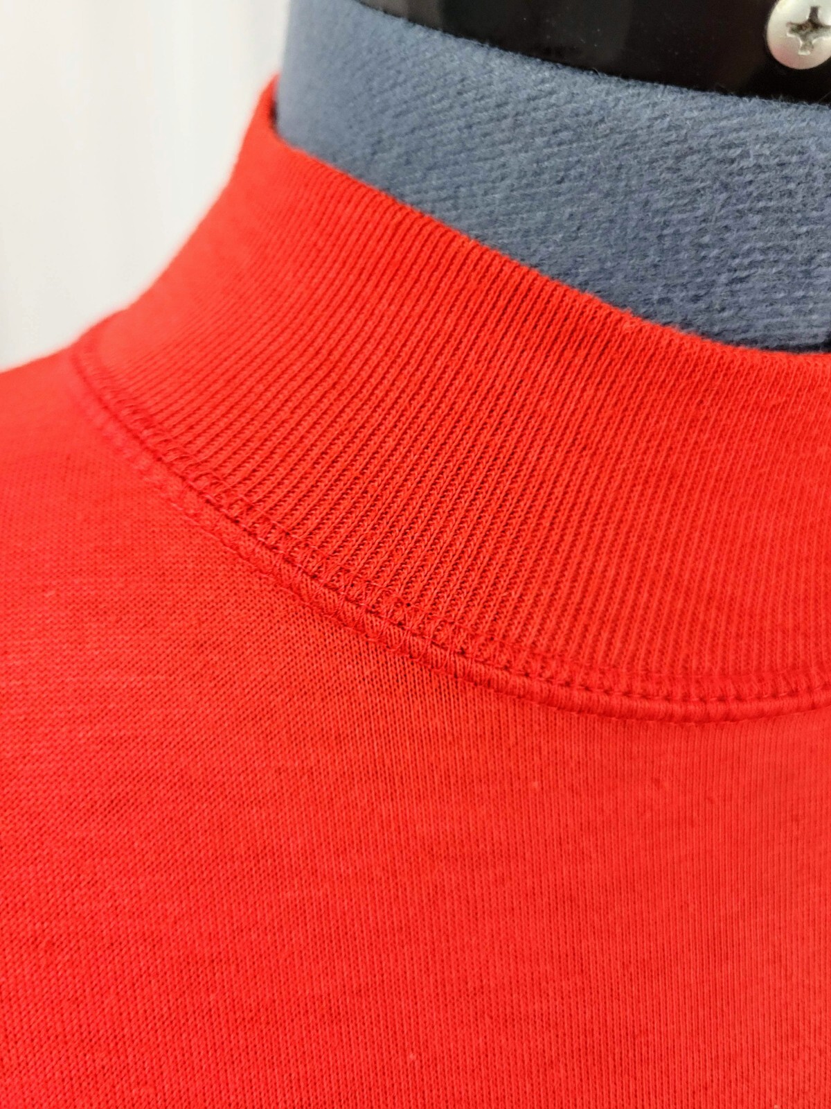 Vintage Red Knit Drop Sleeved Mock Turtleneck Top Size Medium