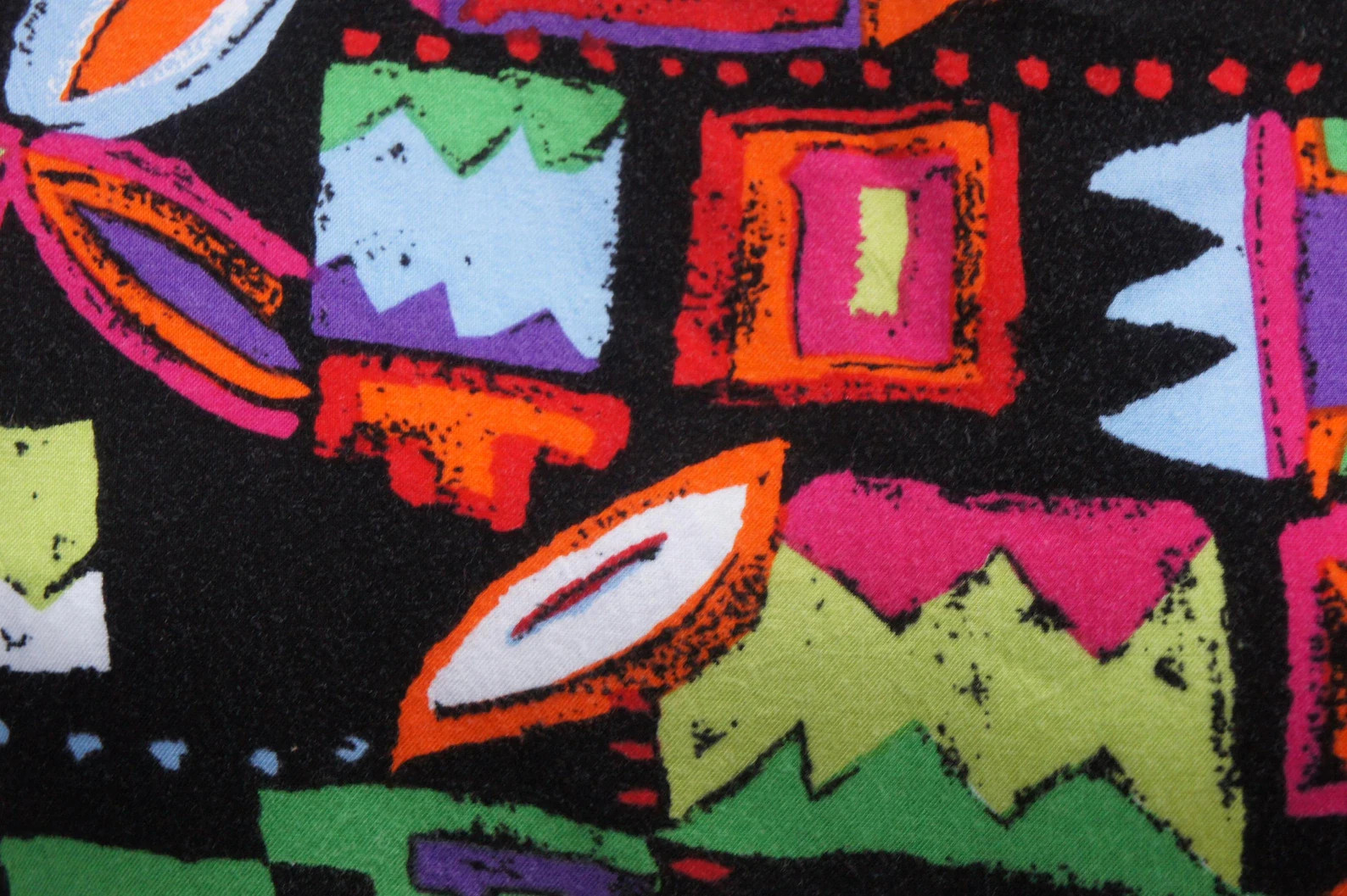 Vintage 80s Abstract Print Tunic Top Blouse By Impressions Boho Retro