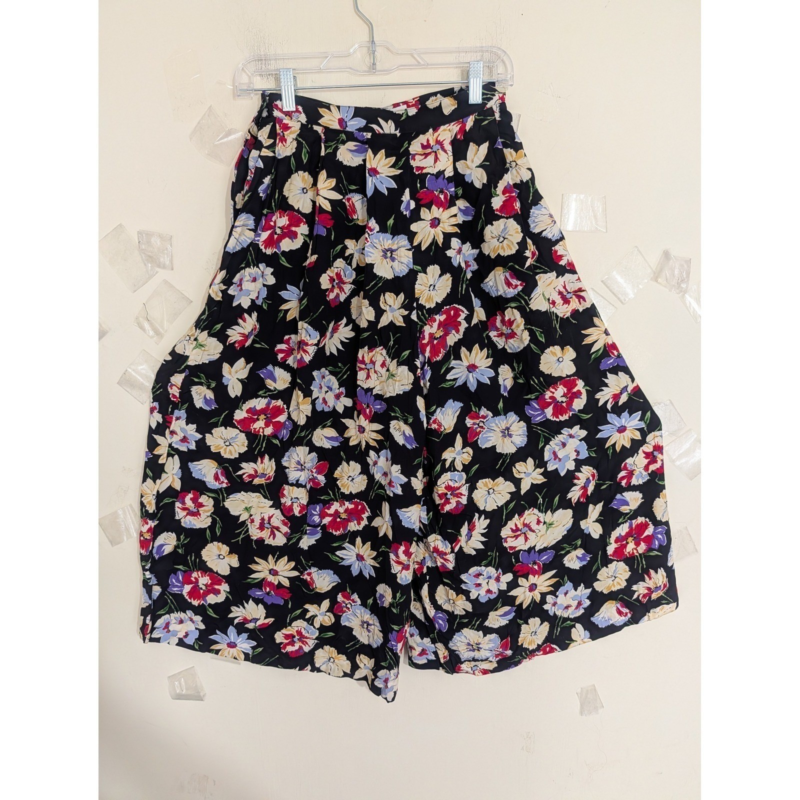 Liz Claiborne Vintage 80s Floral Gaucho Pants Petite 6 Cottagecore Boho