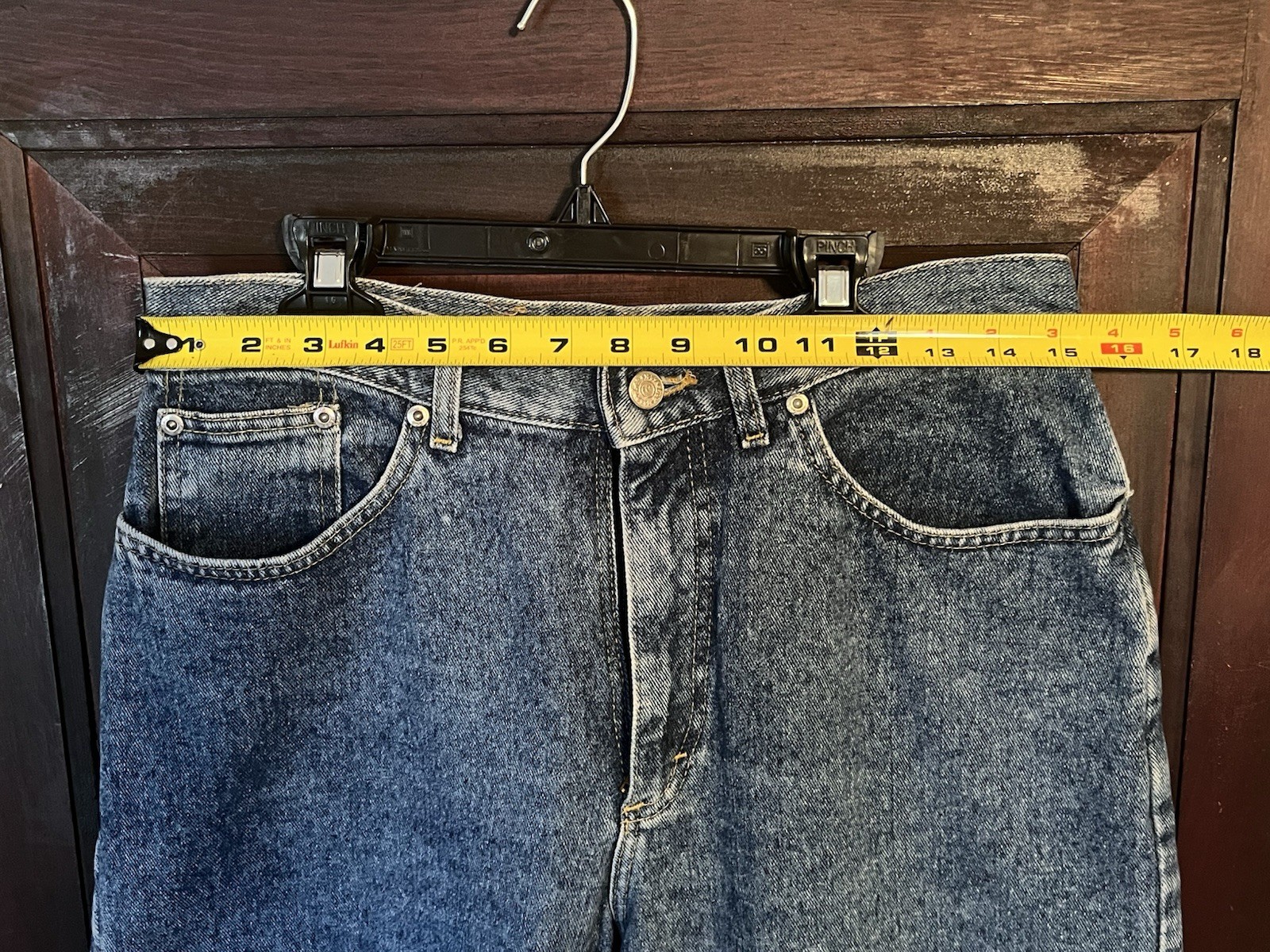 Vintage 90s Lee Jeans RN 34783 Sz 12 petite 31×28 Blue Mom Denim Union made USA