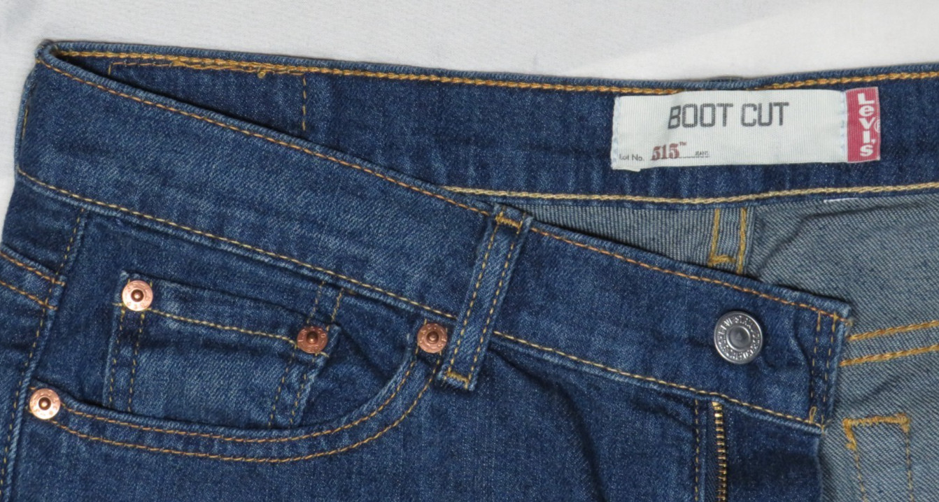 LEVIS BLUE JEAN WOMEN 12M (37X33) 515 BOOT CUT STRETCH COTTON DENIM VINTAGE 2006