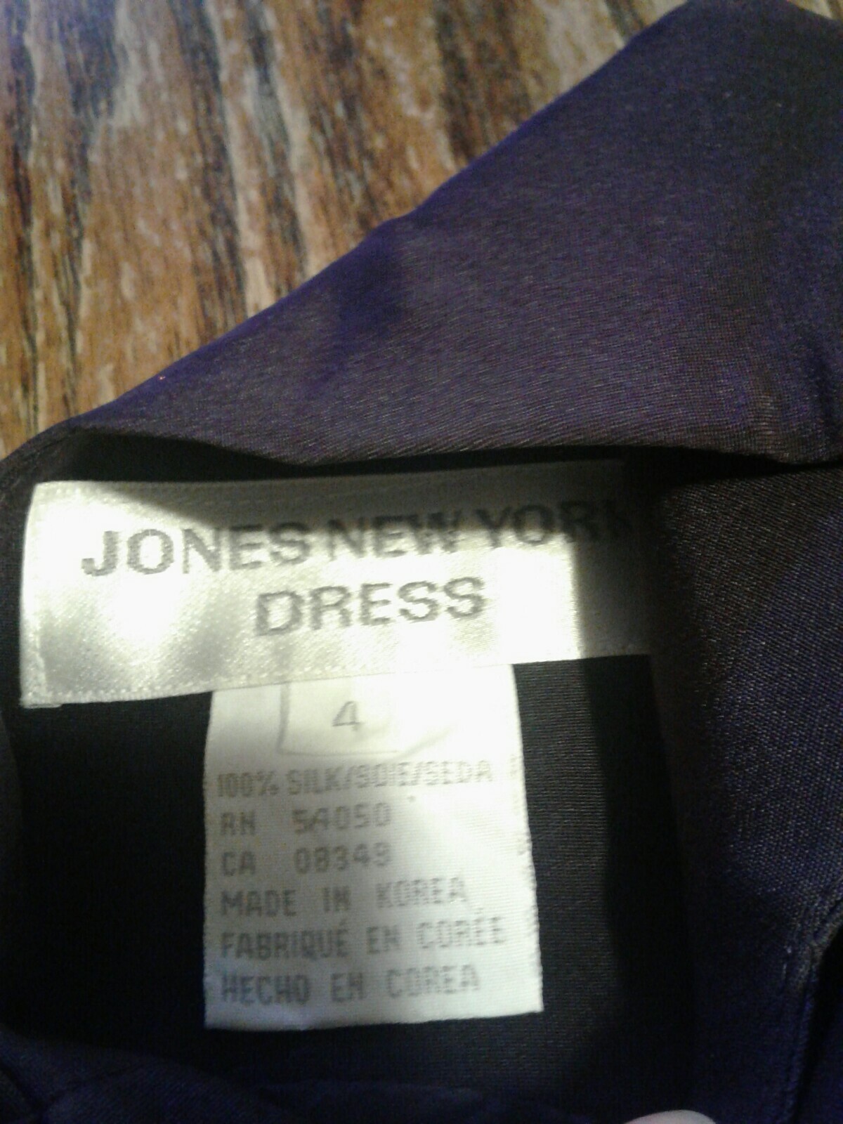 Vintage Jones New York Purple Silk Evening Dress Size 4 (cb33)