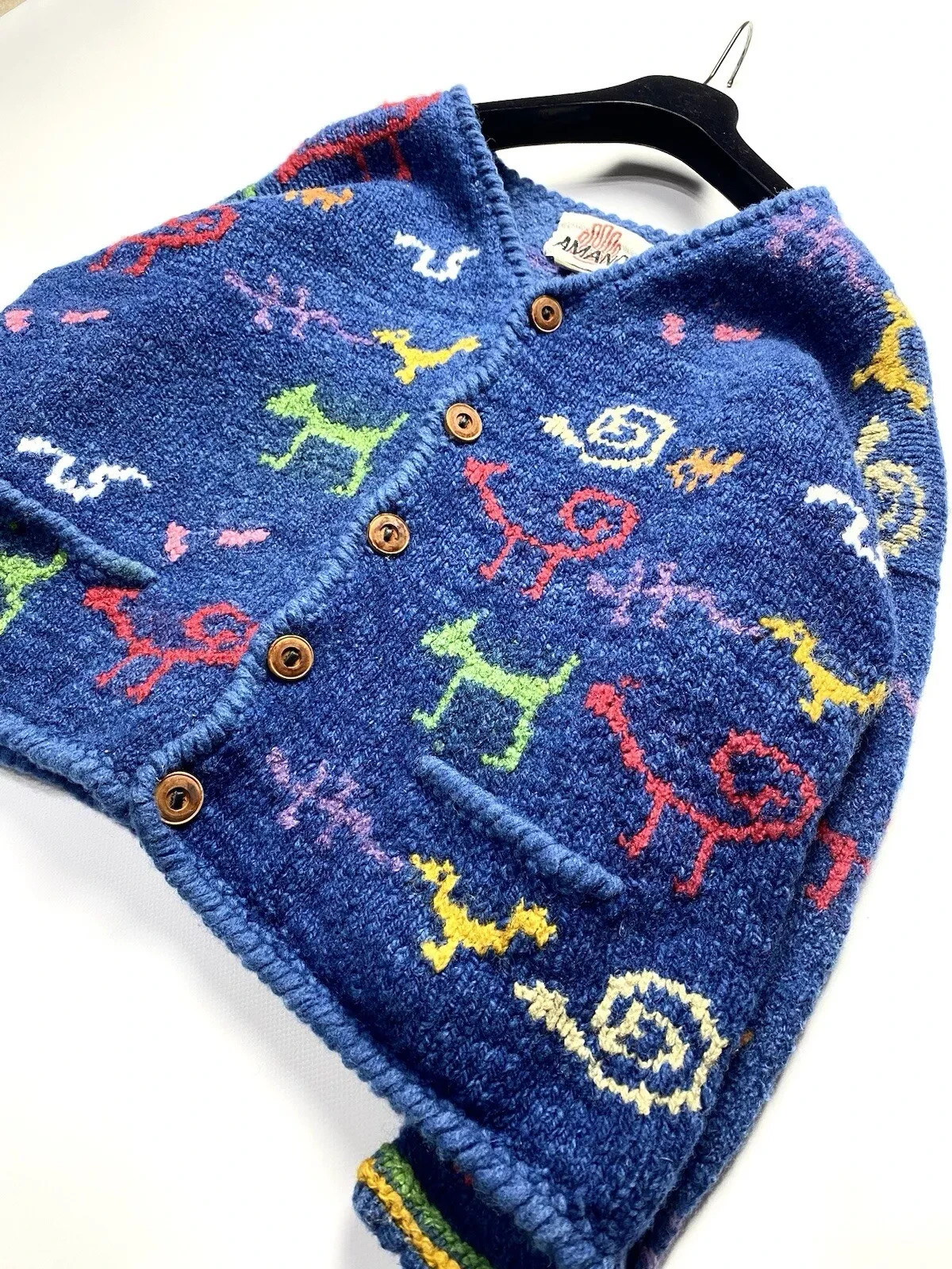 Amano RARE Archive Vintage Knit Sweater 80s–90s Geometric Patern – Size S–M